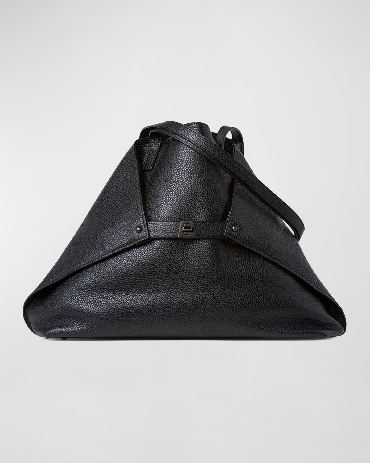 Akris Ai Medium Soft Leather Shoulder Bag In Black