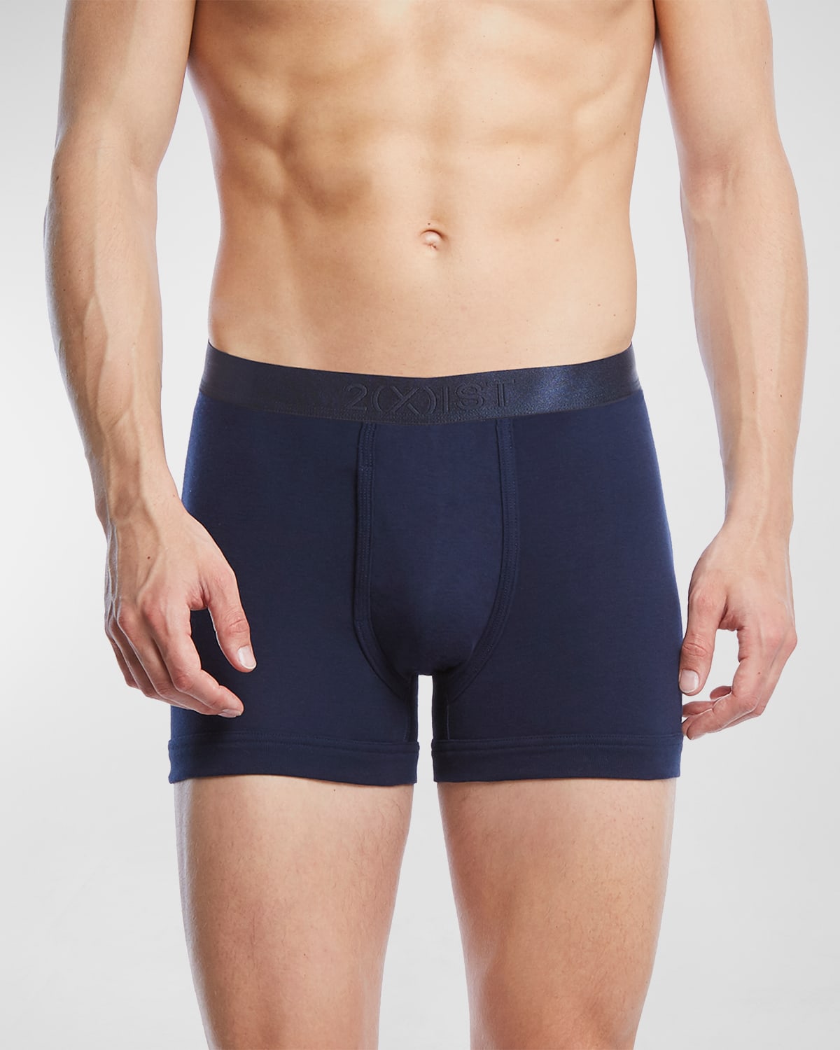 2(x)ist Pima Cotton Boxer Briefs In Navy Blazer