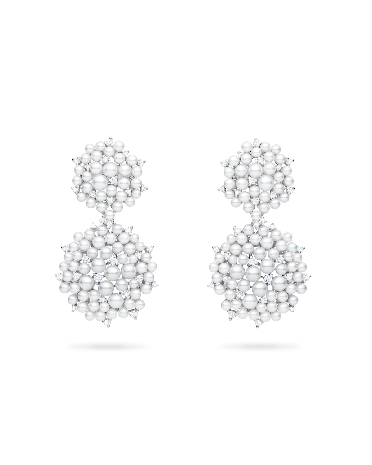 Lagrange 18K Pearl & Diamond Small Double-Dangle Earrings