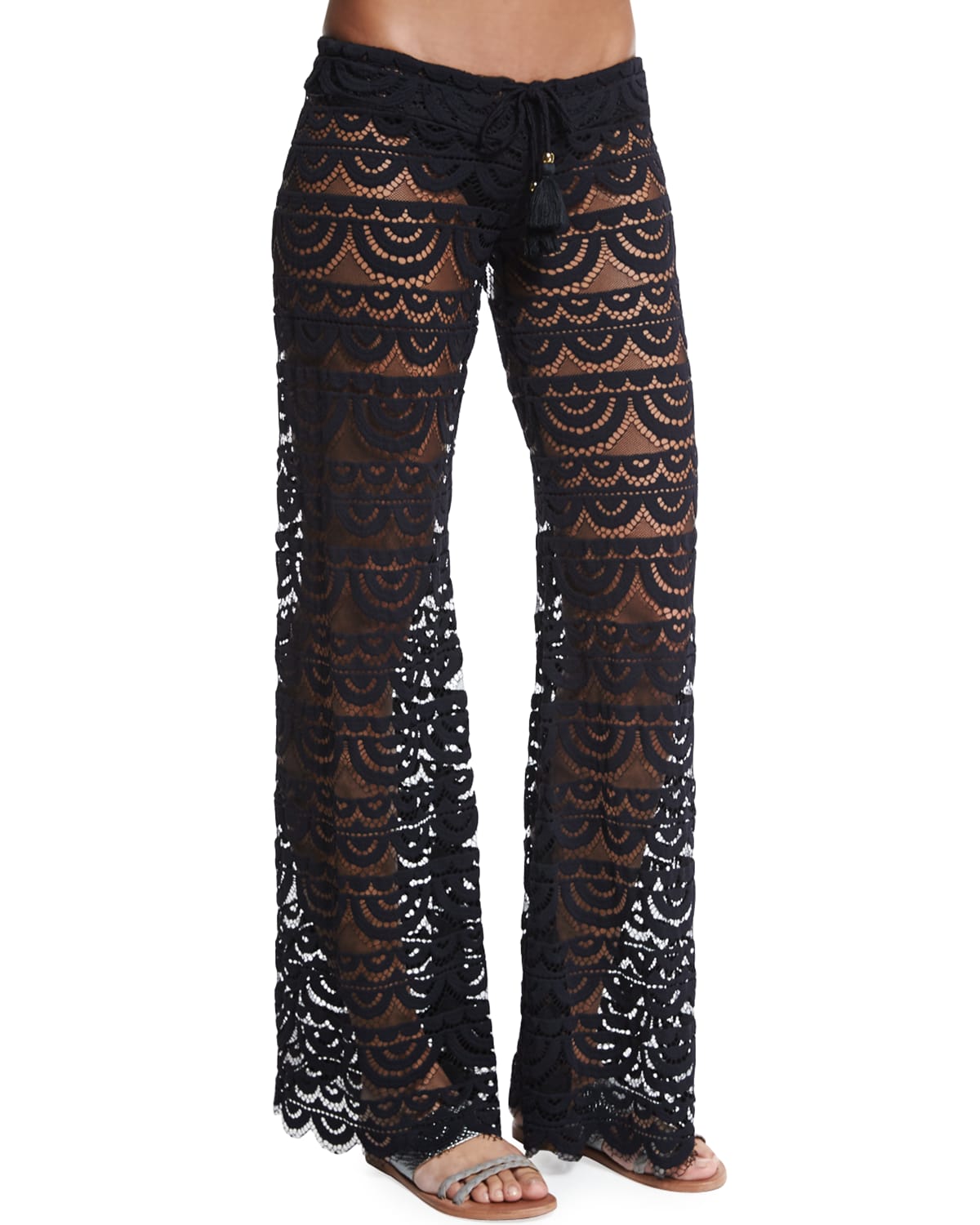 Malibu Embroidered-Lace Coverup Pants