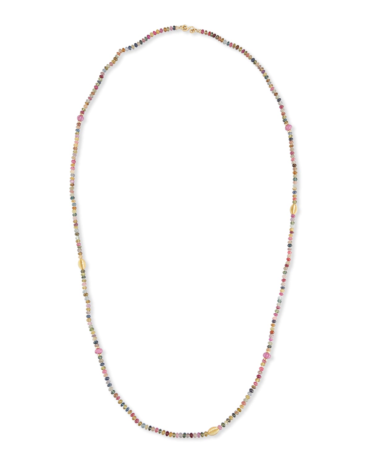 Single-Strand Multicolor Sapphire Necklace, 41"