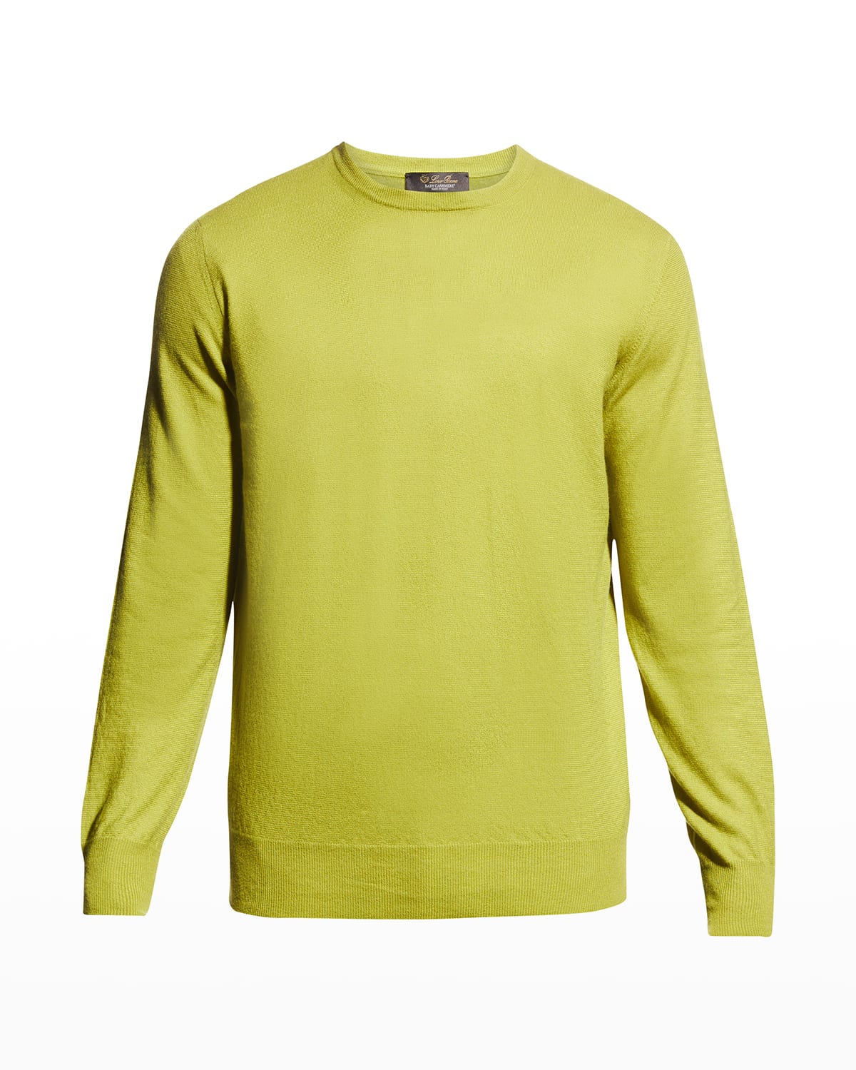 Loro Piana Men's Baby Cashmere Crewneck Sweater In Green Shell