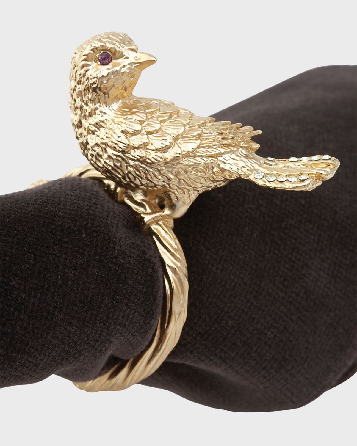 L'objet Four "gold Bird" Napkin Rings In Gold