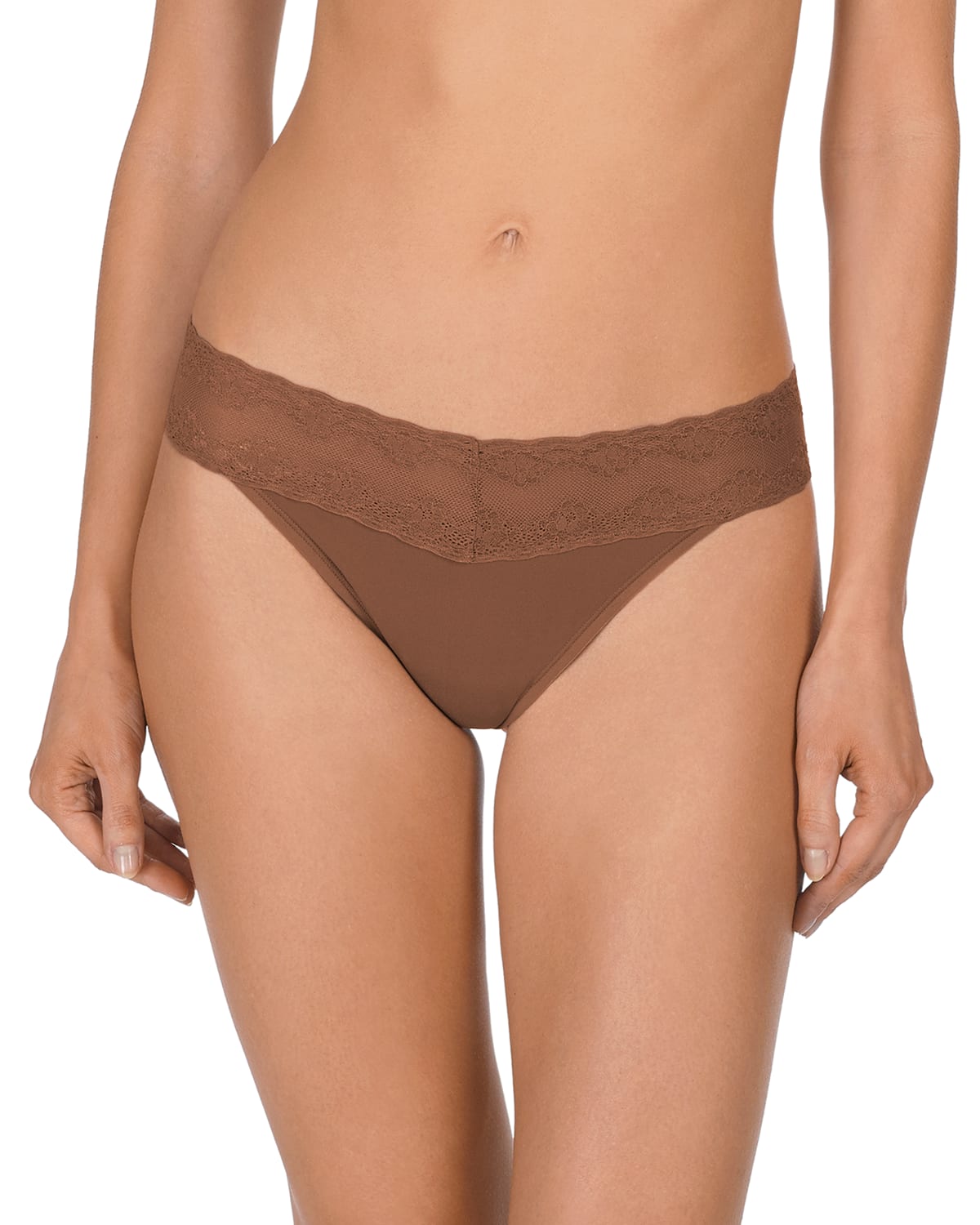 NATORI BLISS PERFECTION LACE-TRIMMED THONG (ONE SIZE),PROD219030034