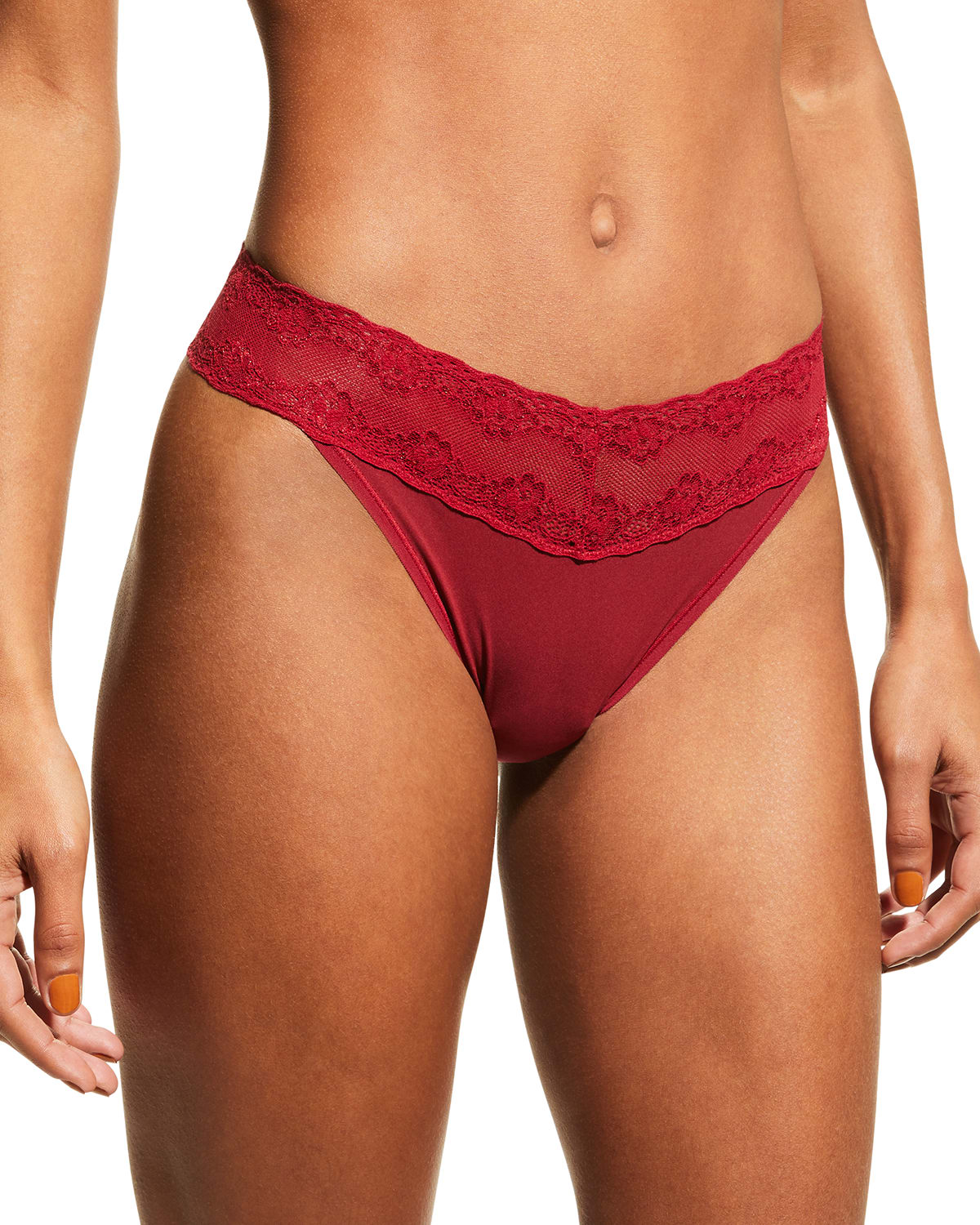 Bliss Perfection Lace-Waist Thong Underwear 750092