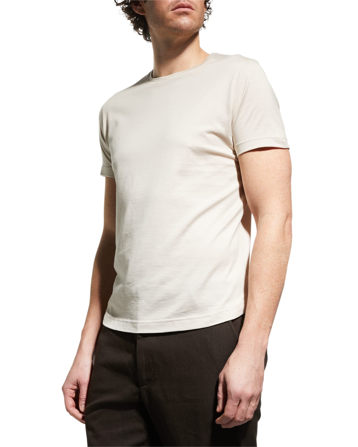 Loro Piana Men's Silk Cotton Jersey T-shirt In Earl Grey