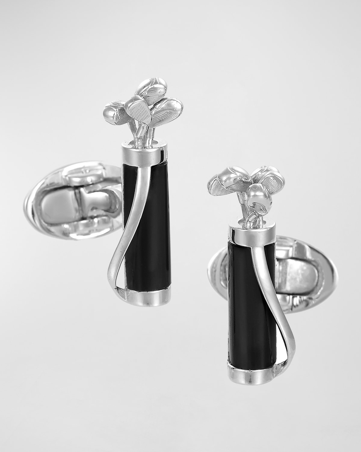 Golf Bags with Clubs Cuff Links with Black Onyx