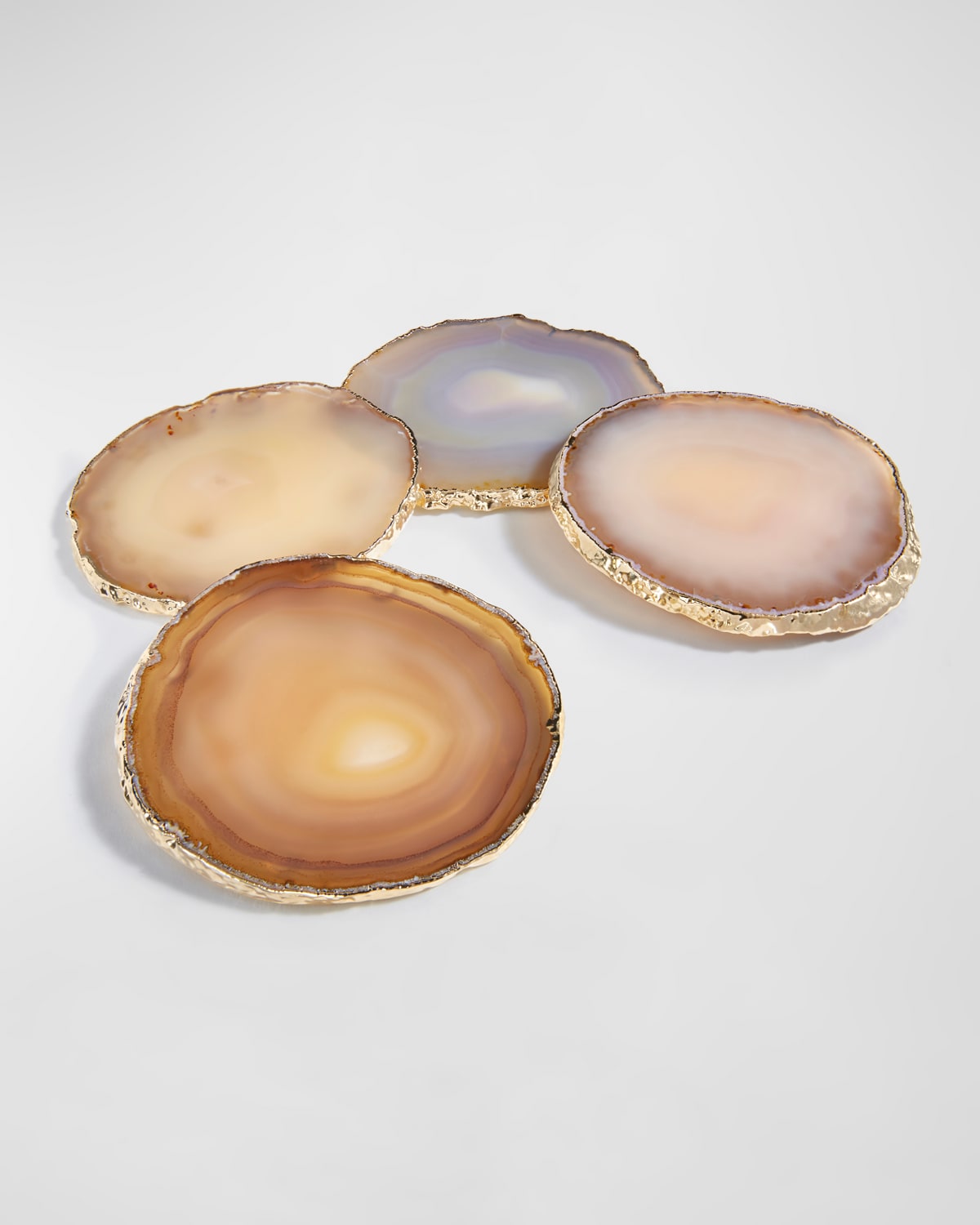 Anna New York Agate & Gold Coasters, Set Of 4