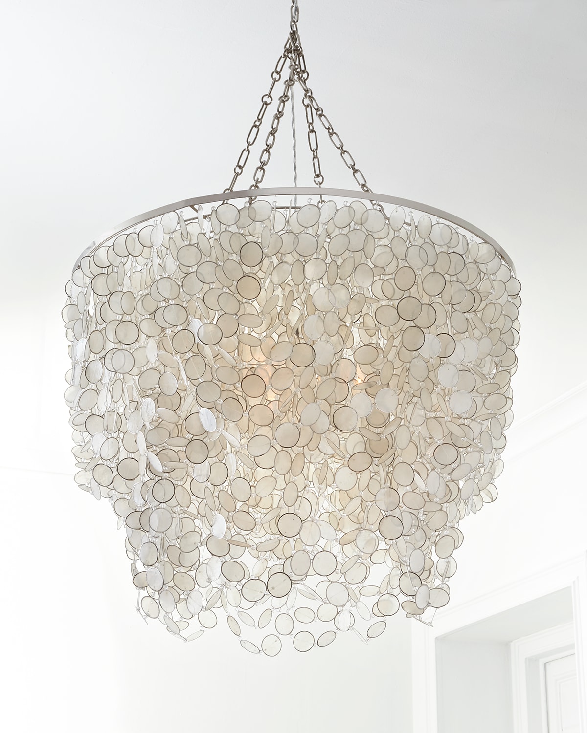 NEIMAN MARCUS BERNADETTE 3-LIGHT CAPIZ CHANDELIER 