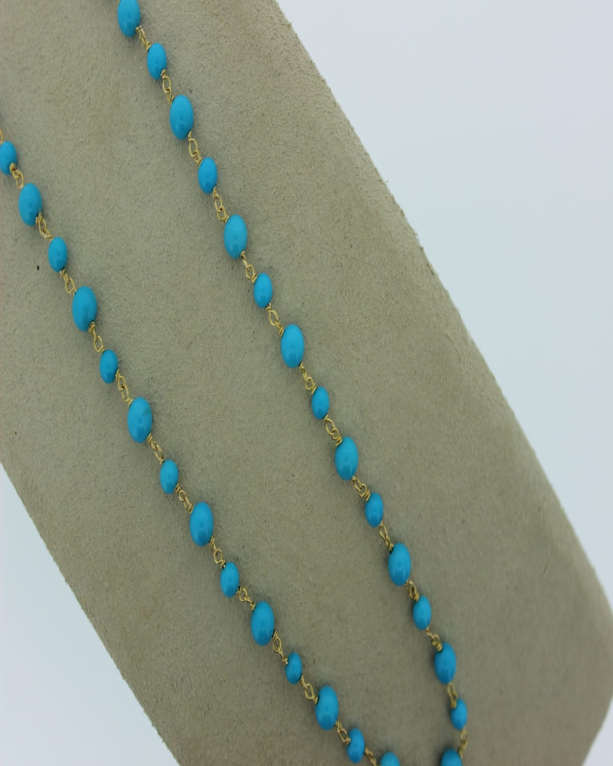 Limited Edition 18k Turquoise Bead Necklace, 36"L