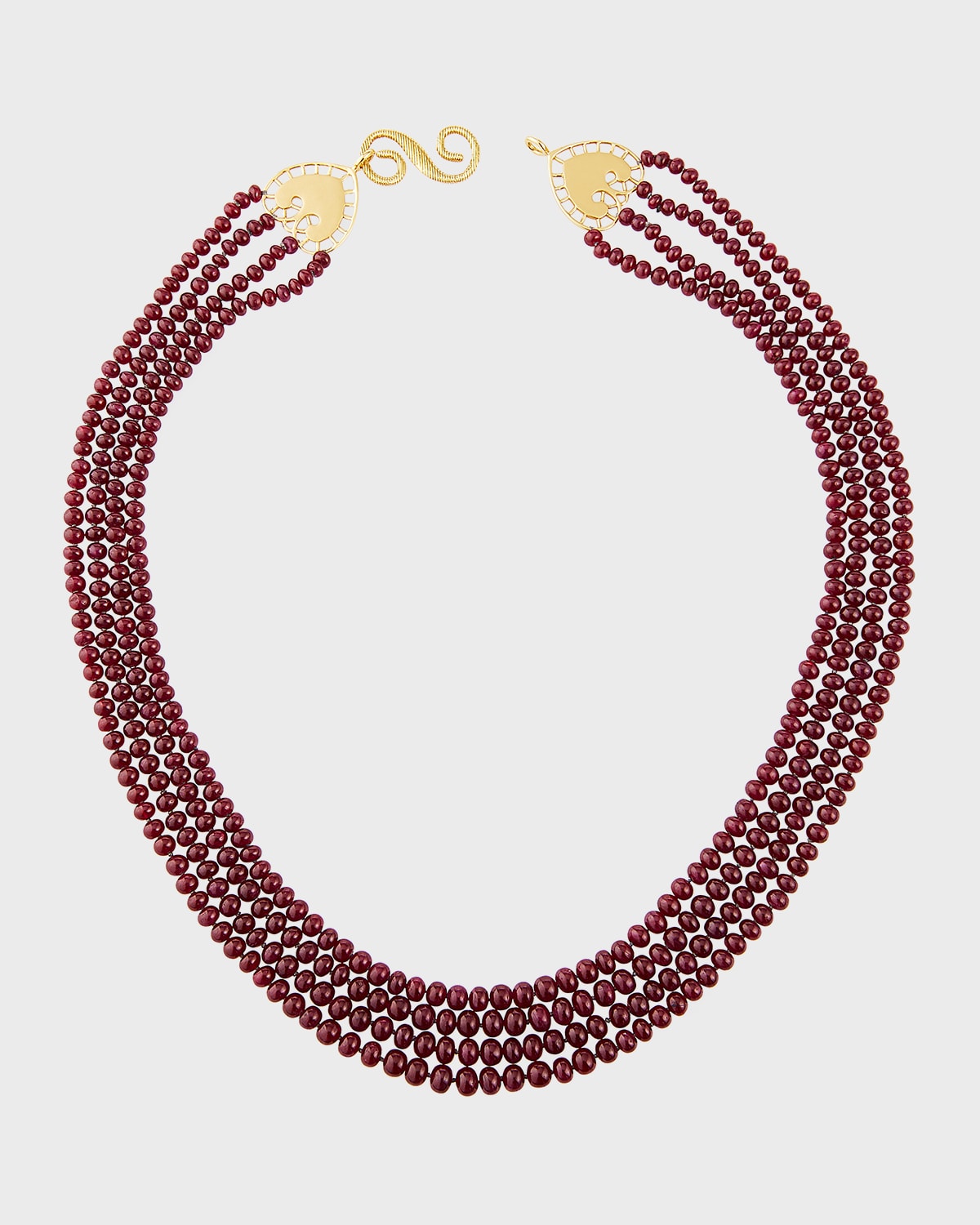 18k Four-Row Ruby Necklace