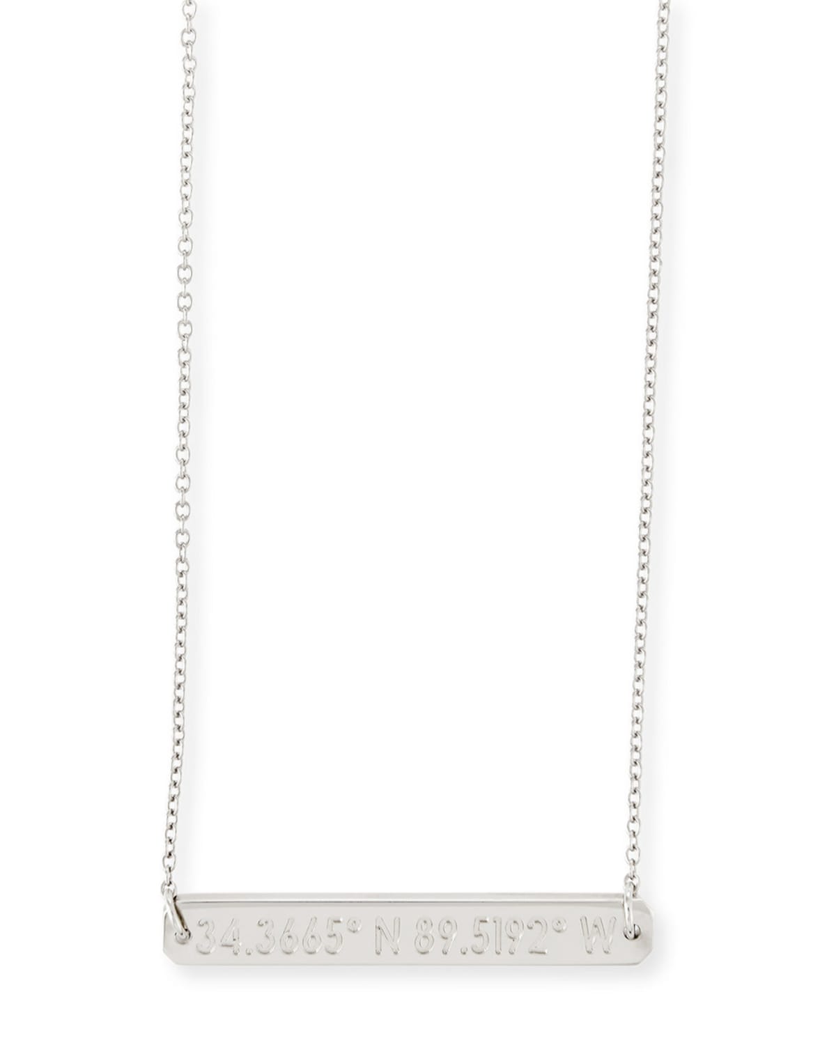Coordinates Collection Legend Engraved Pendant Necklace, 16-18"l In Silver