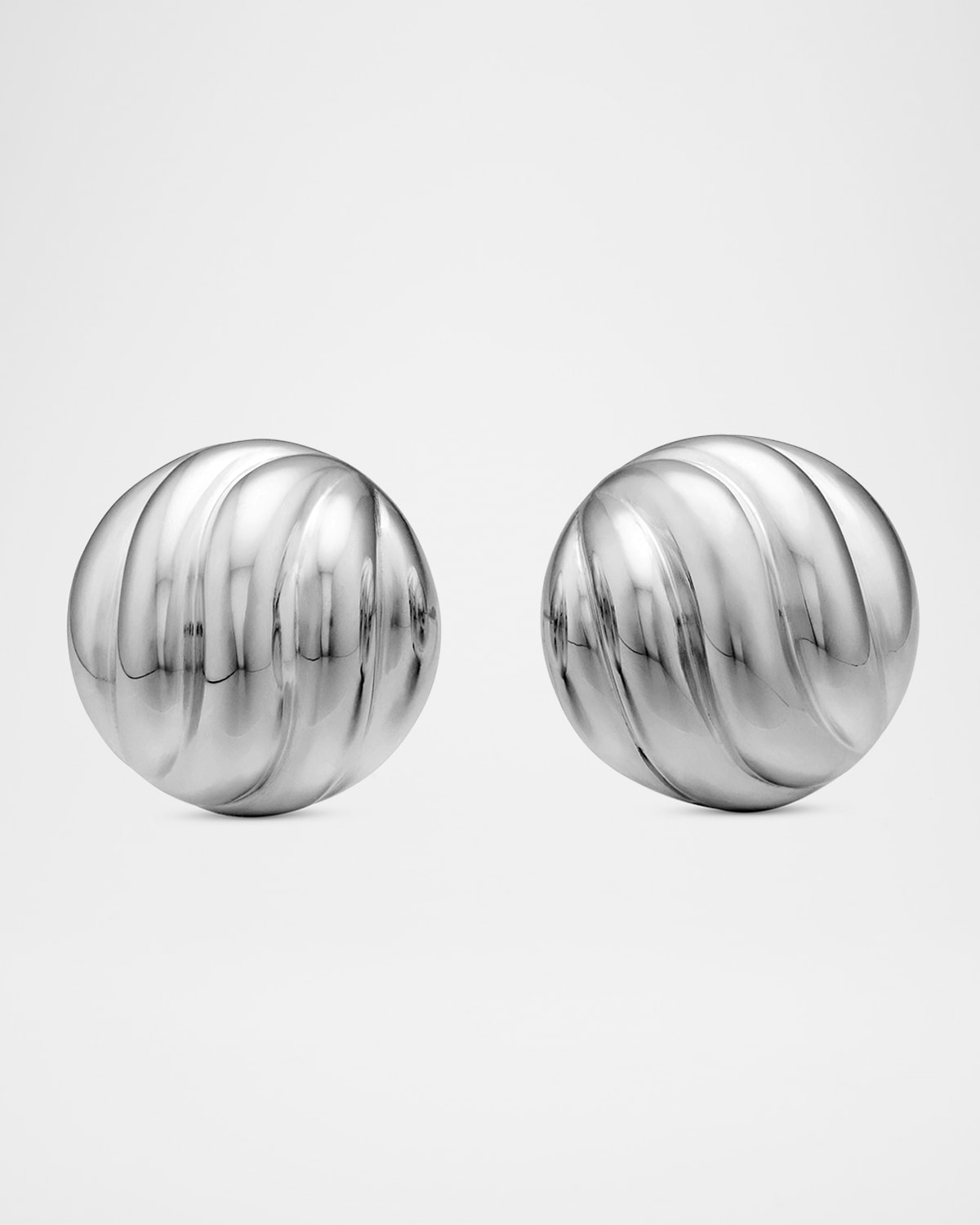 Shop David Yurman Sculpted Cable Stud Earrings In Sterling Silver