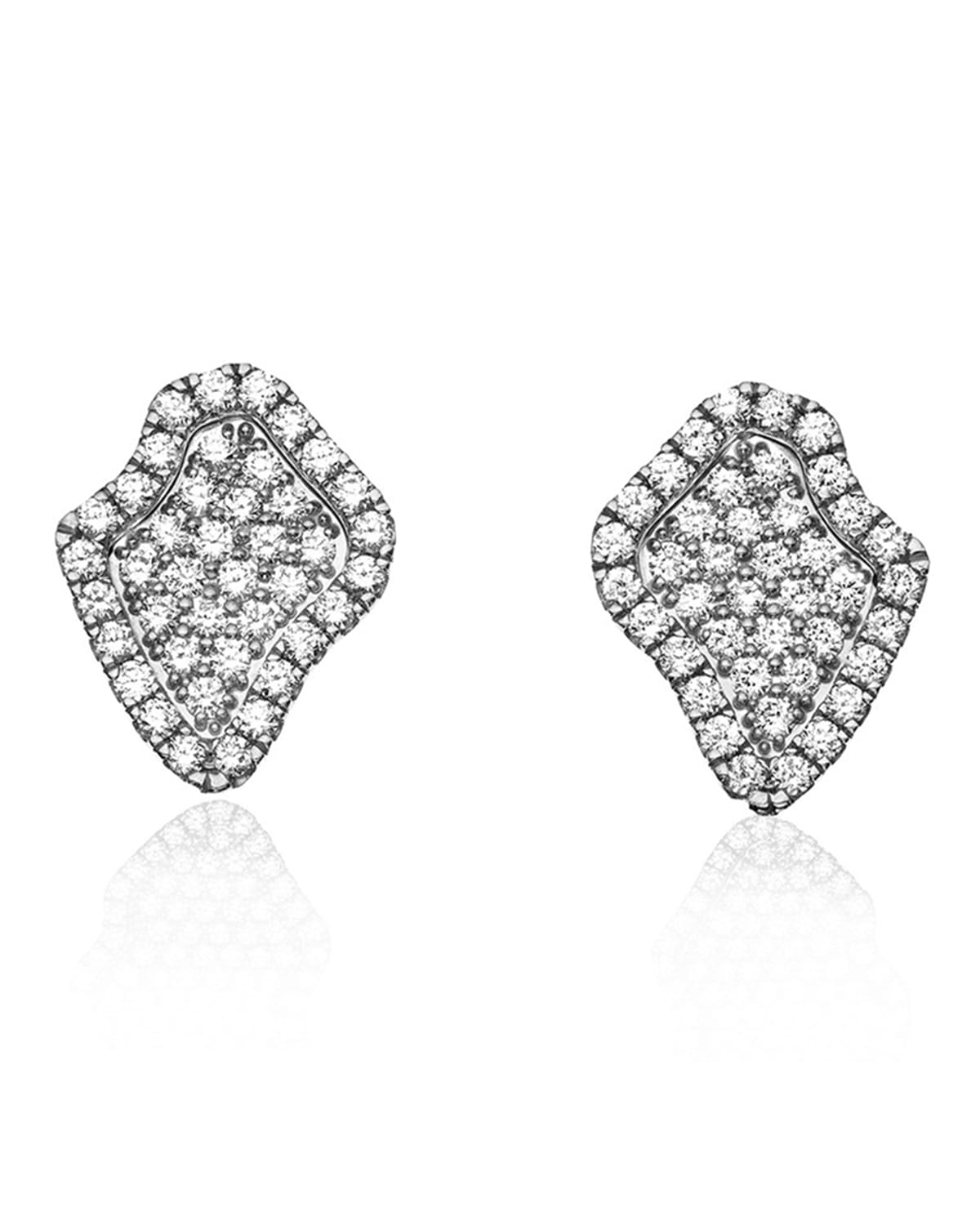Pave Diamond Geode-Shaped Earrings