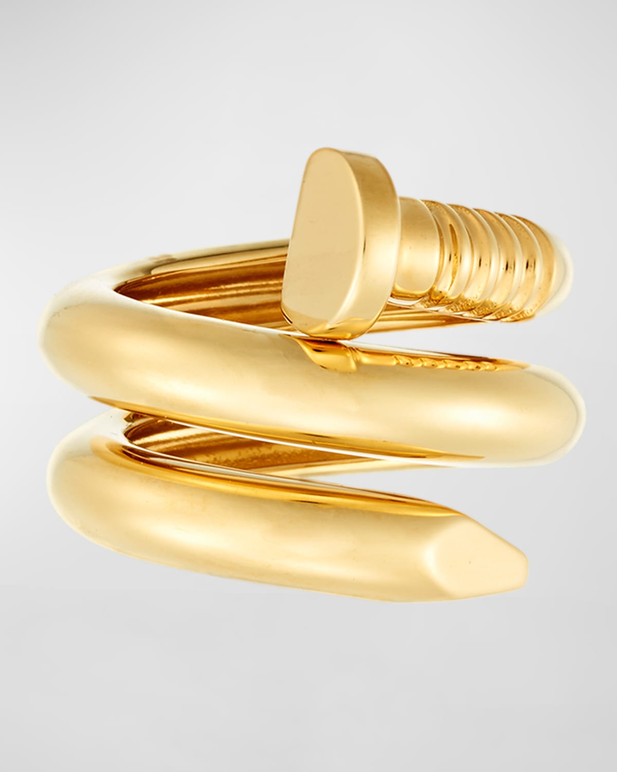 18k Gold Polished Nail Ring, Size 6.5