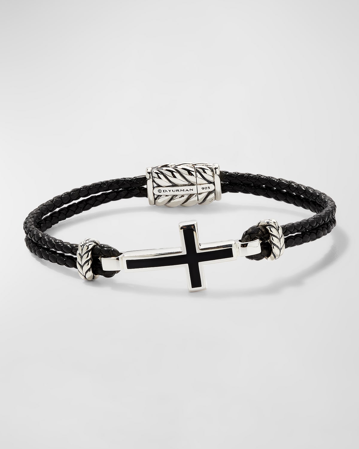 David Yurman Men s Cross Station Woven Leather Bracelet Smart Closet