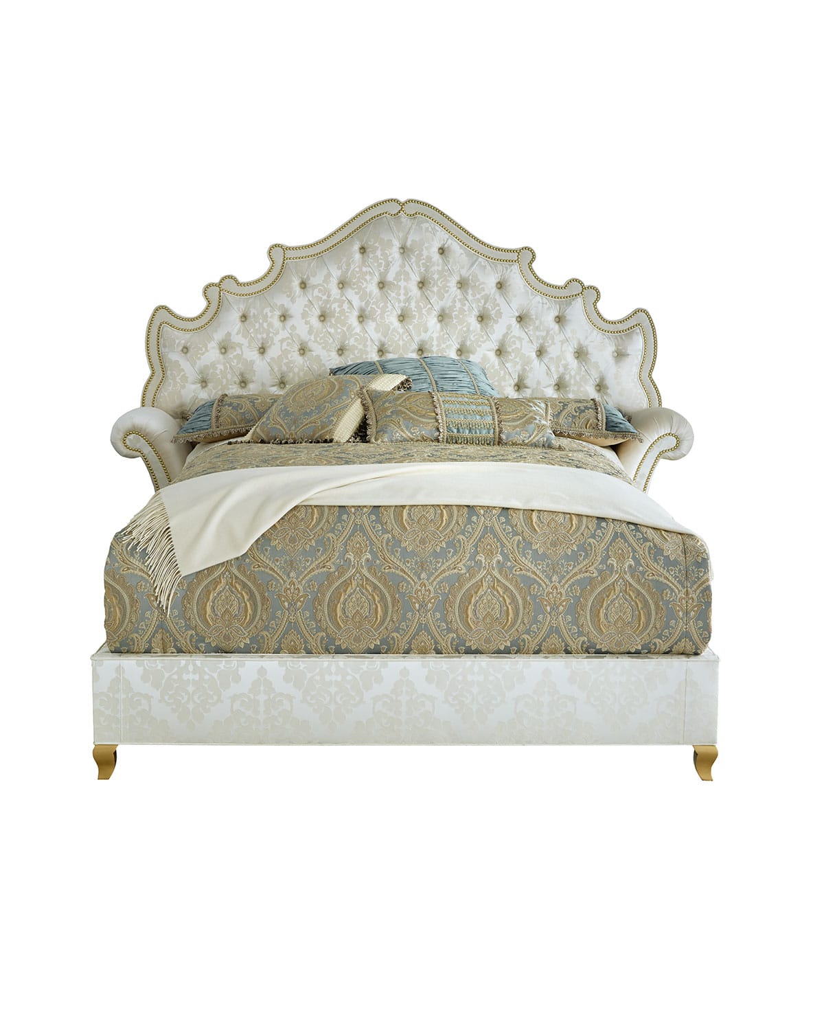 Haute House Daniella Tufted Queen Bed In Ivory