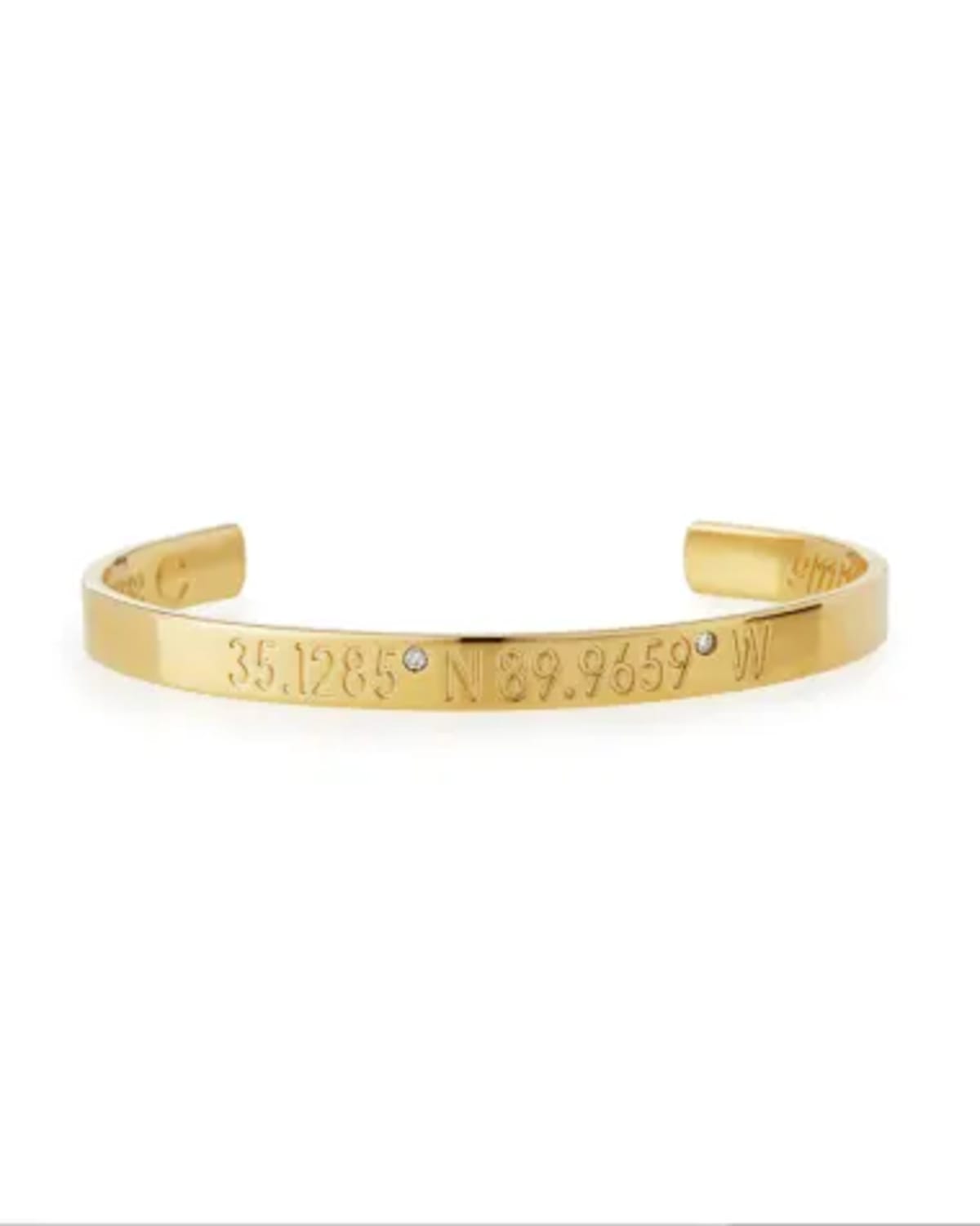 Coordinates Collection Legend Engraved Diamond Bangle Bracelet In Gold