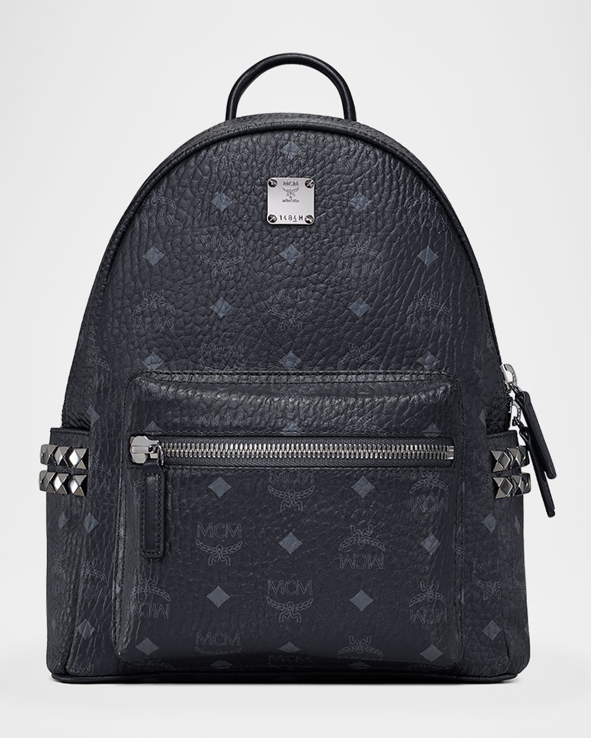 Mcm Stark Visetos Small Side-stud Backpack In Black