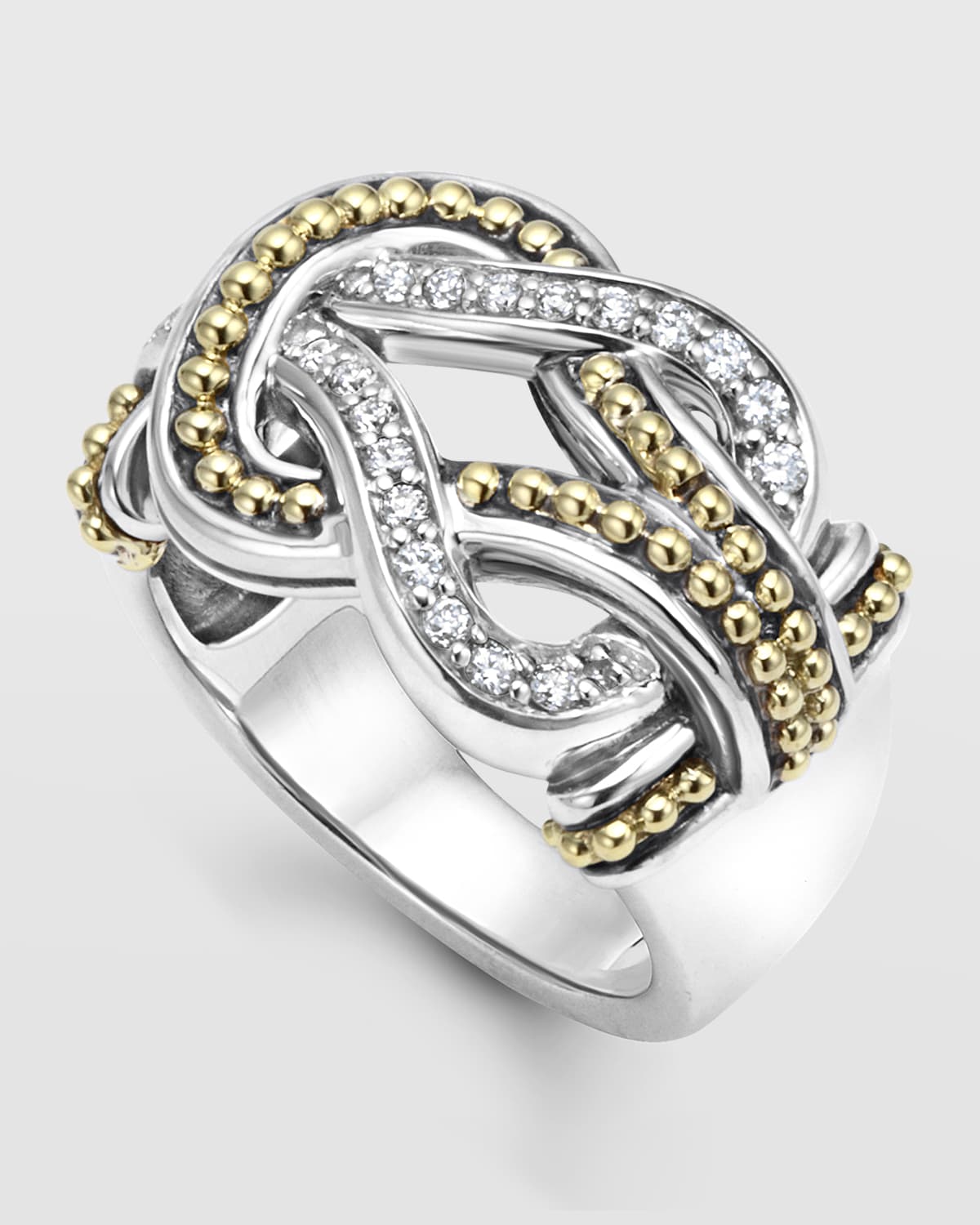 Large Newport Diamond Knot Ring, Size 7