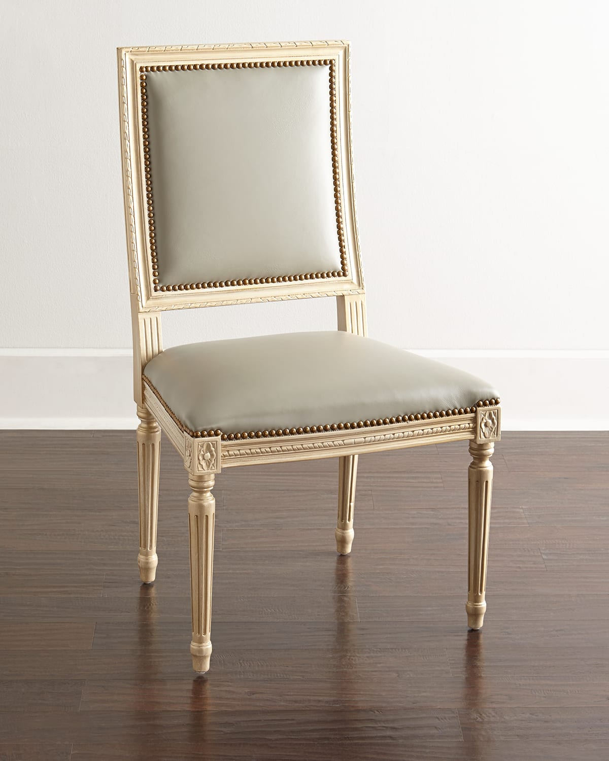 Massoud Ingram Leather Dining Chair In Mushroom