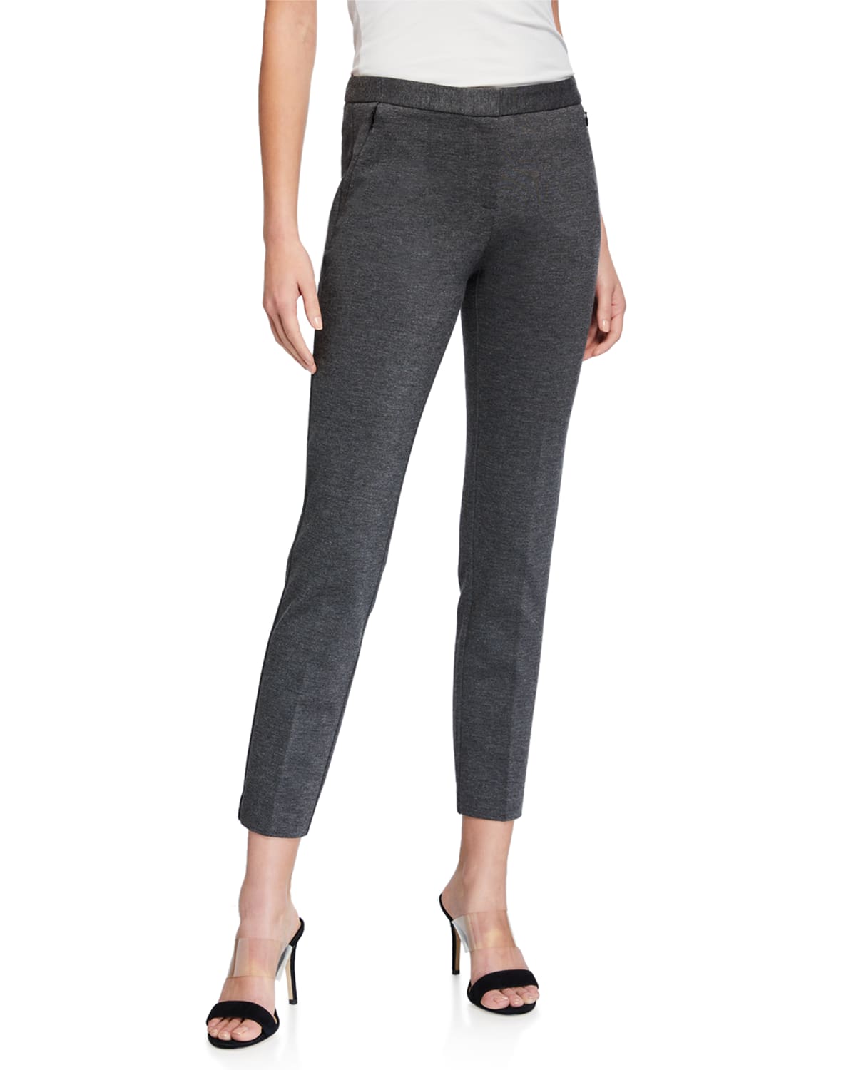 Kobi Halperin Alexandra Double-knit Pants In Dk Grey Melange