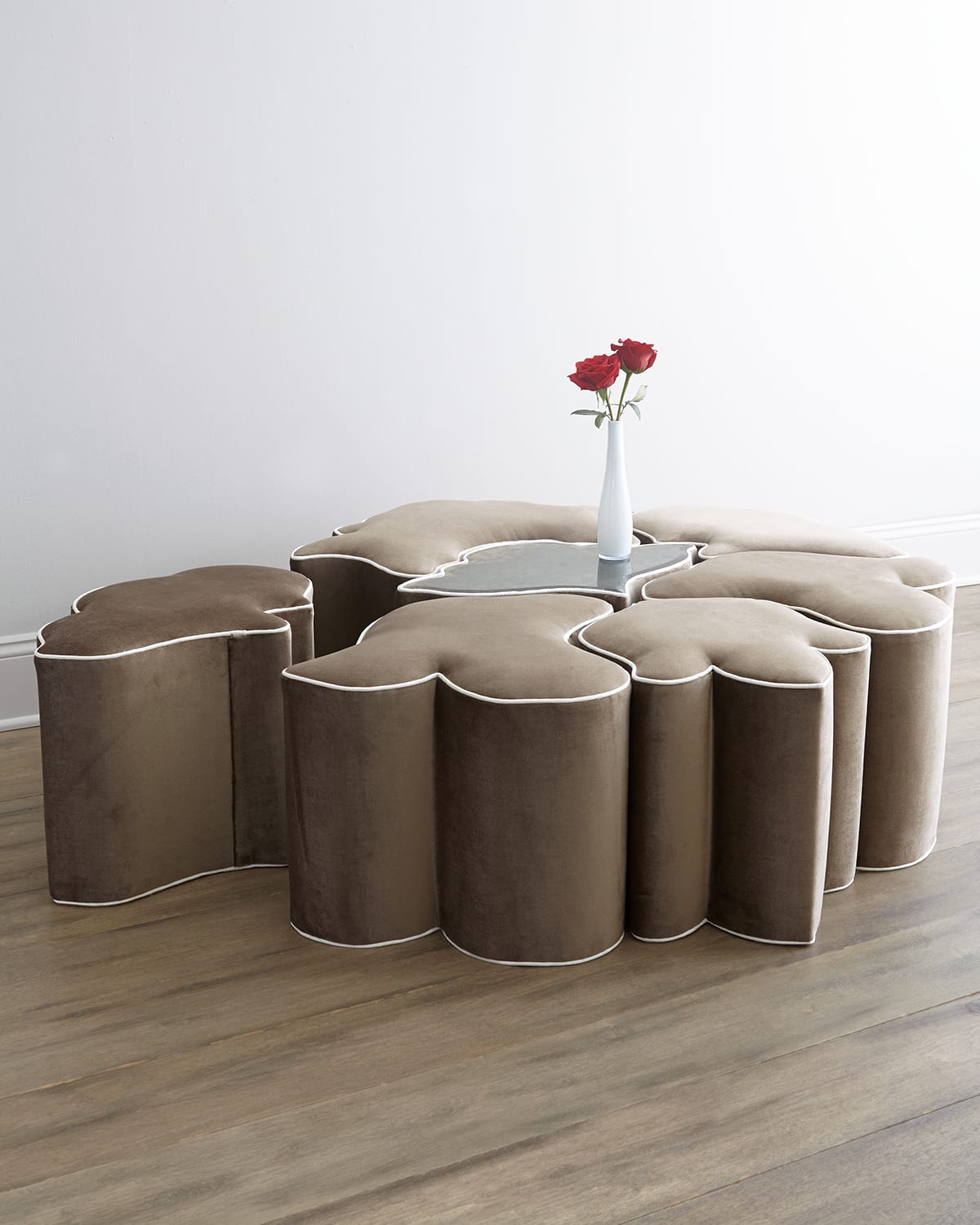 Haute House Ella Ottoman In Dark Gray