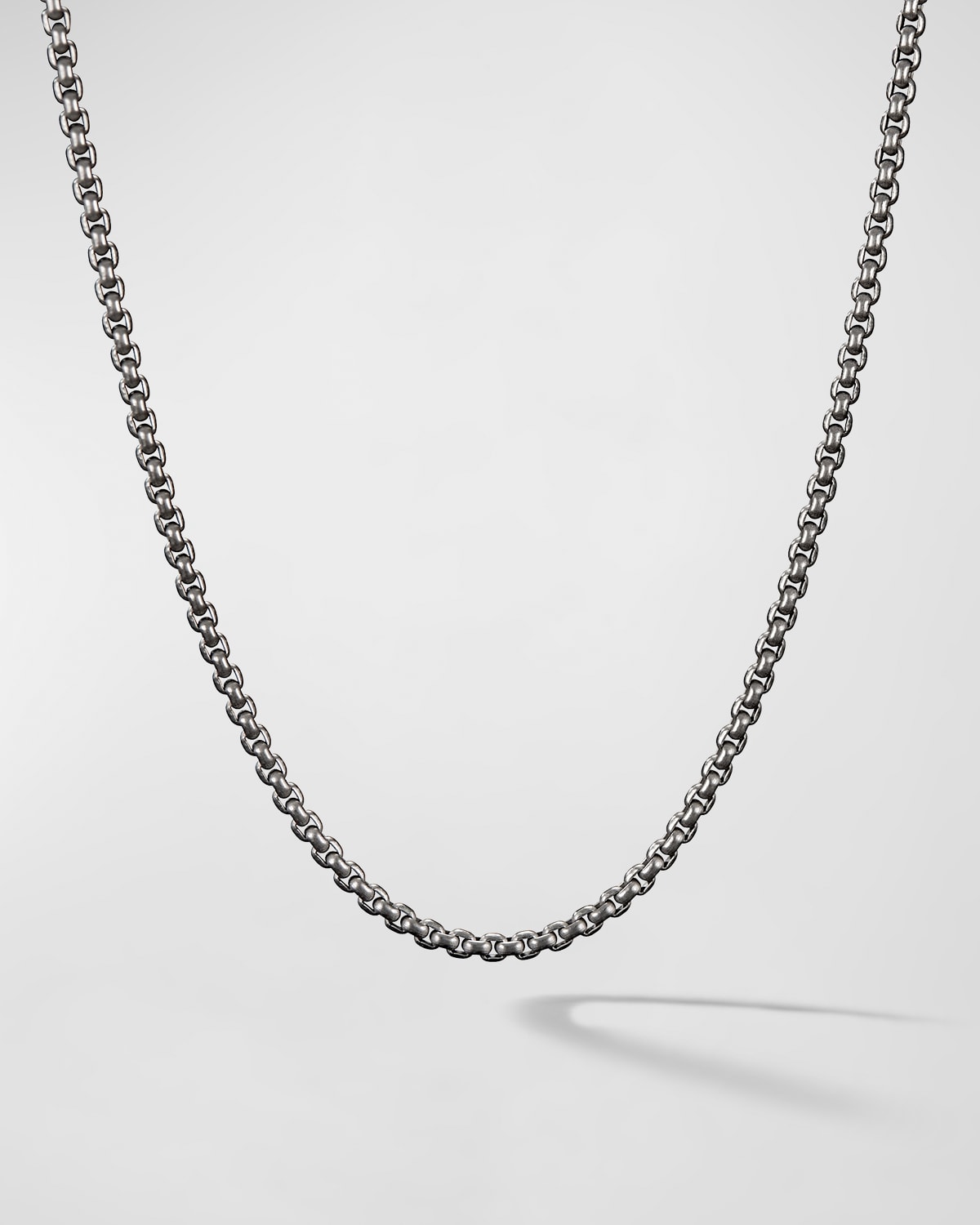 Men's Box Chain Necklace in Grey Titanium, 2.7mm, 22"L