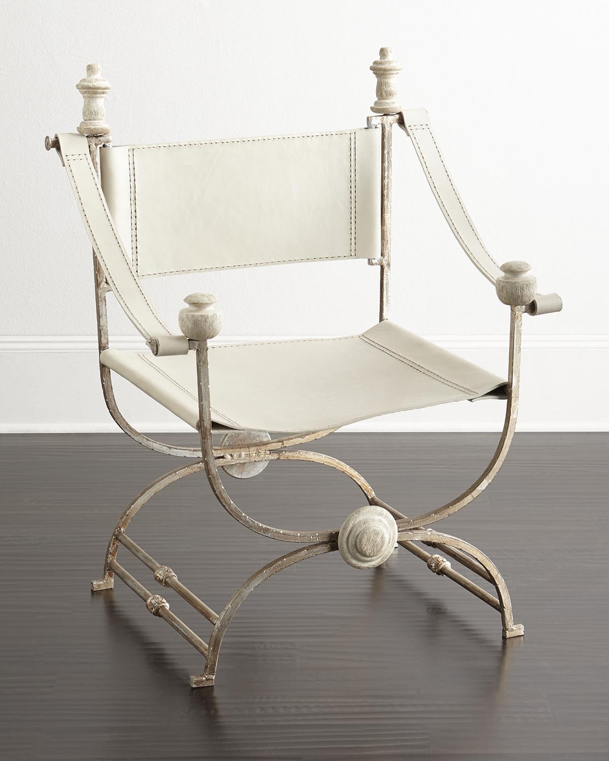 Peninsula Home Collection Martina Ivory Leather Chair