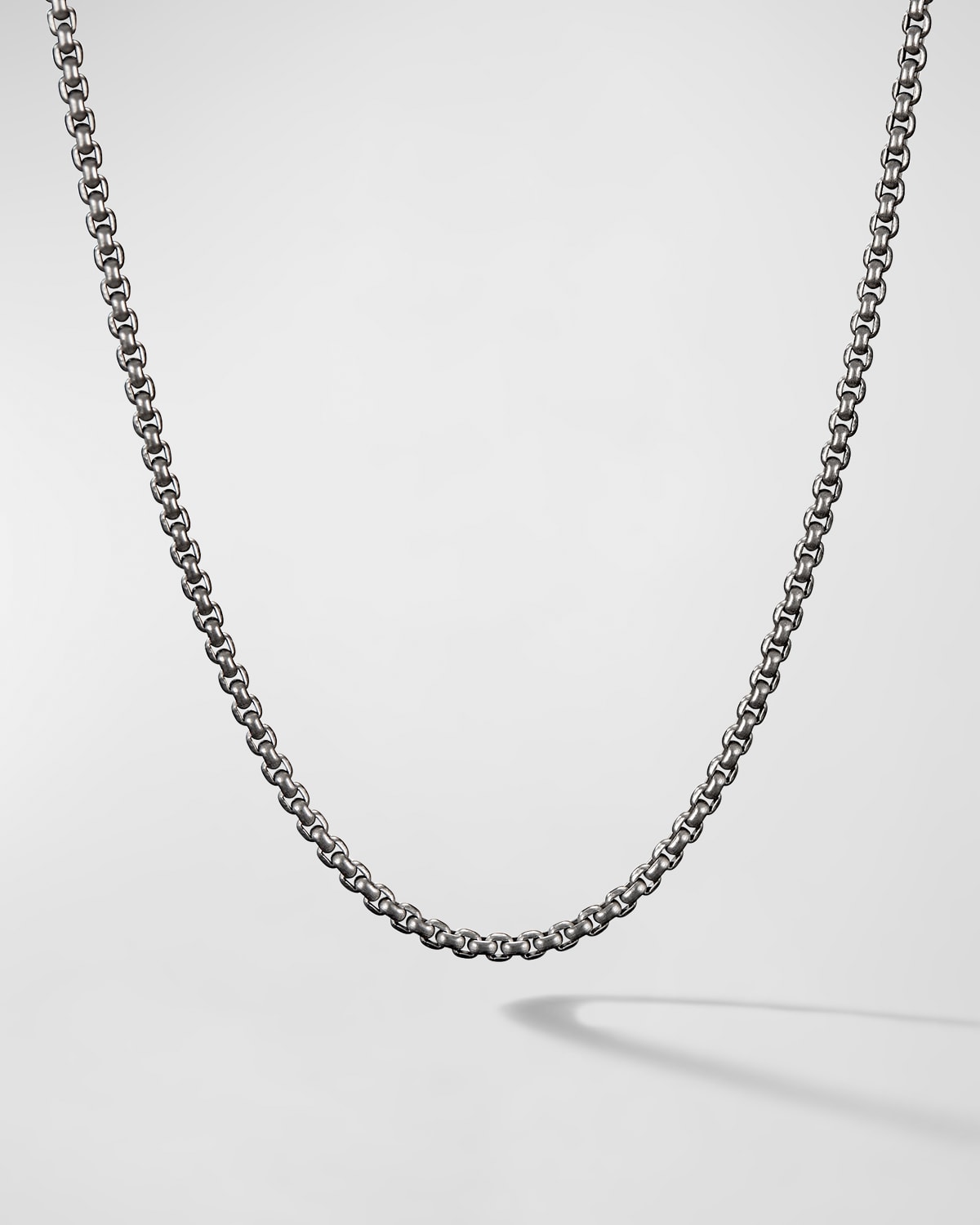 Men's Box Chain Necklace in Gray Titanium, 2.7mm, 24"L
