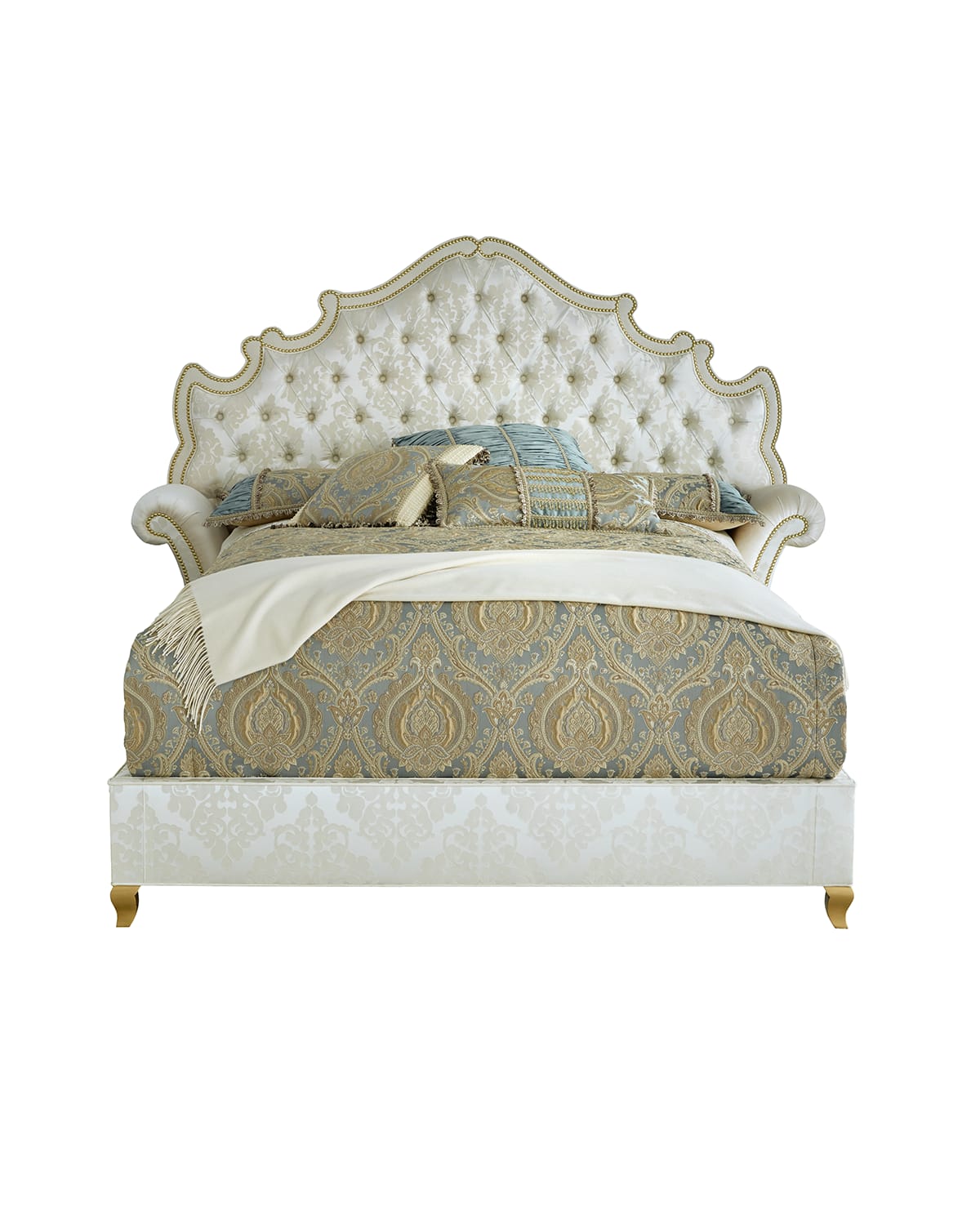 Haute House Daniella Tufted King Bed In Ivory