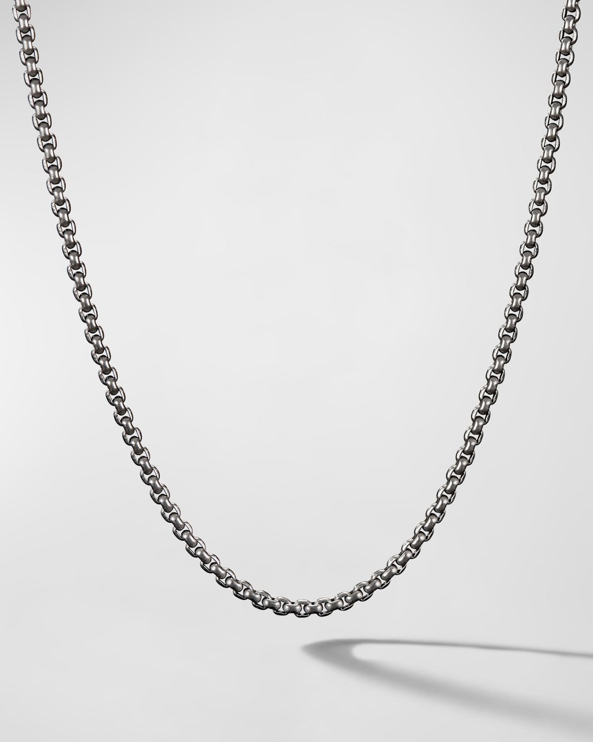 Men's Box Chain Necklace in Titanium, 2.7mm, 26"L