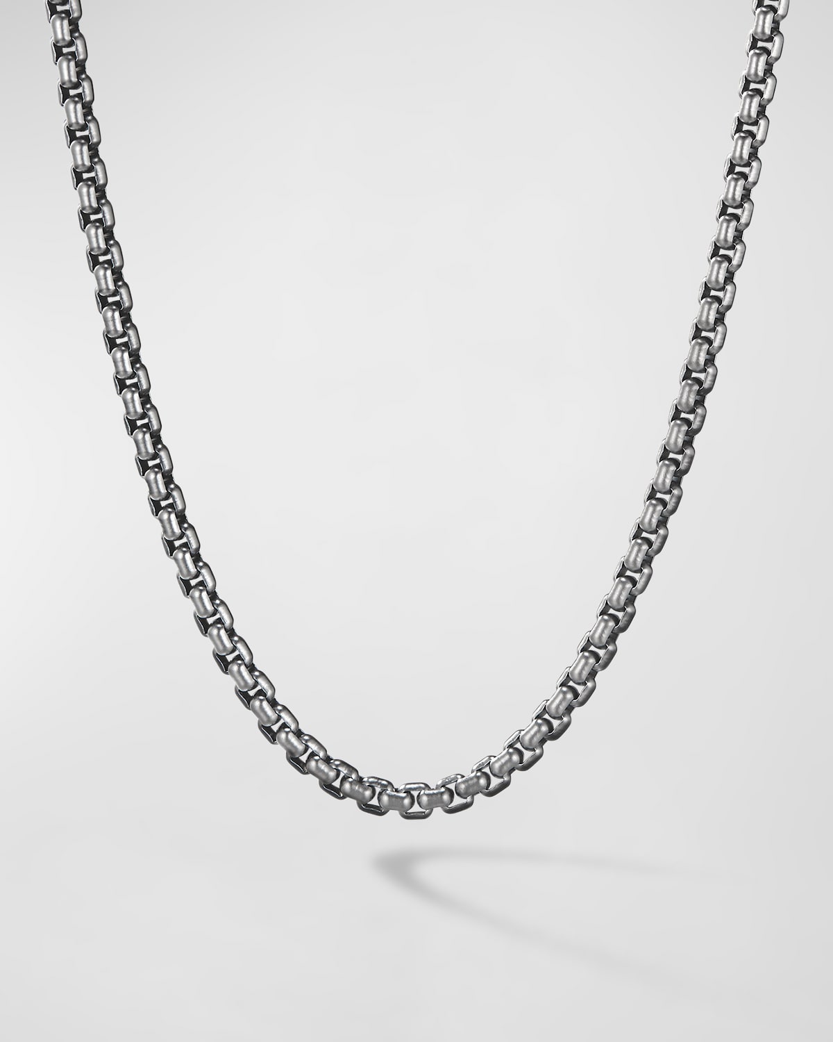 Men's Box Chain Necklace in Darkened Stainless Steel, 4mm, 26"L