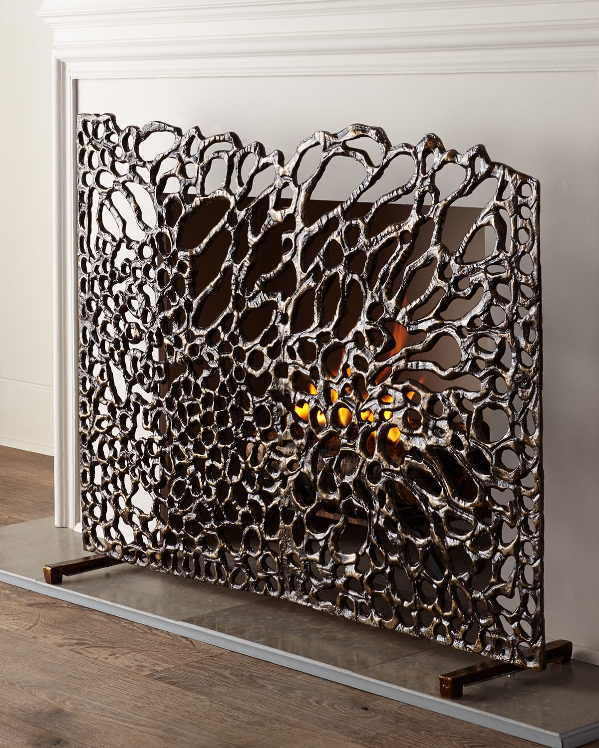 John-richard Collection Organic Bronze Fireplace Screen