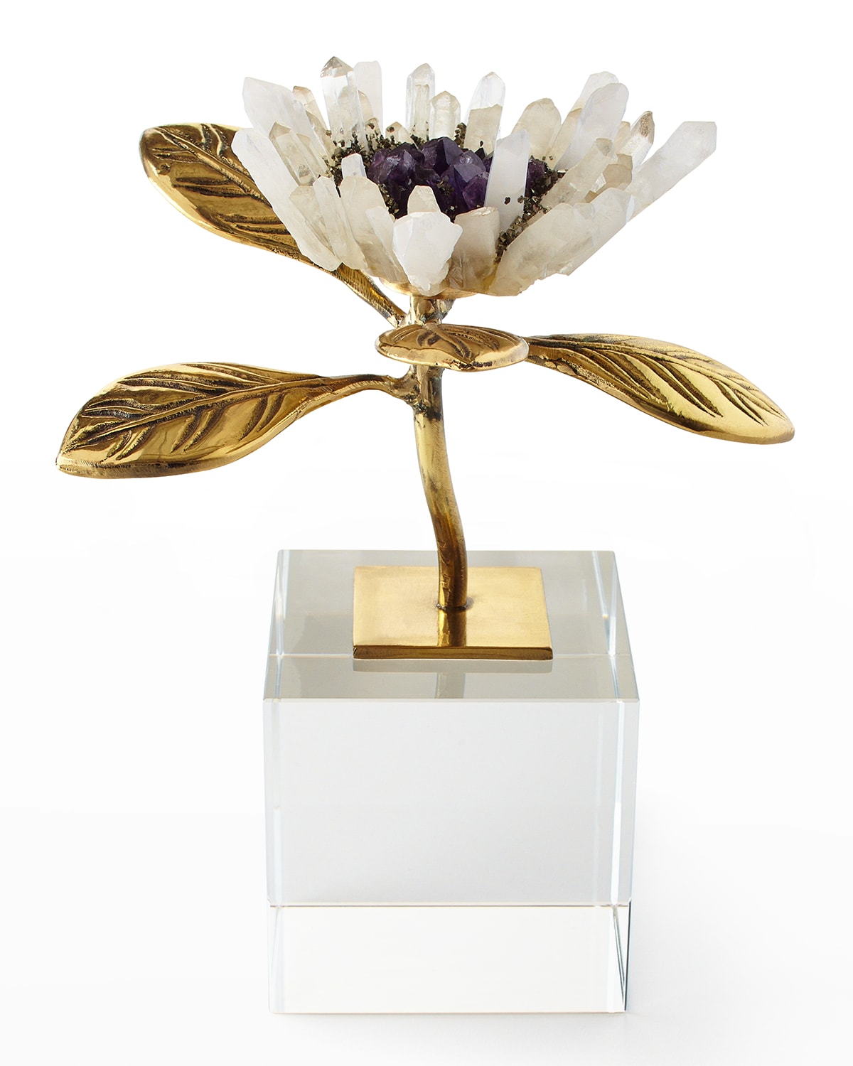 John-richard Collection Single Crystal Bloom Floral Sculpture In Multi