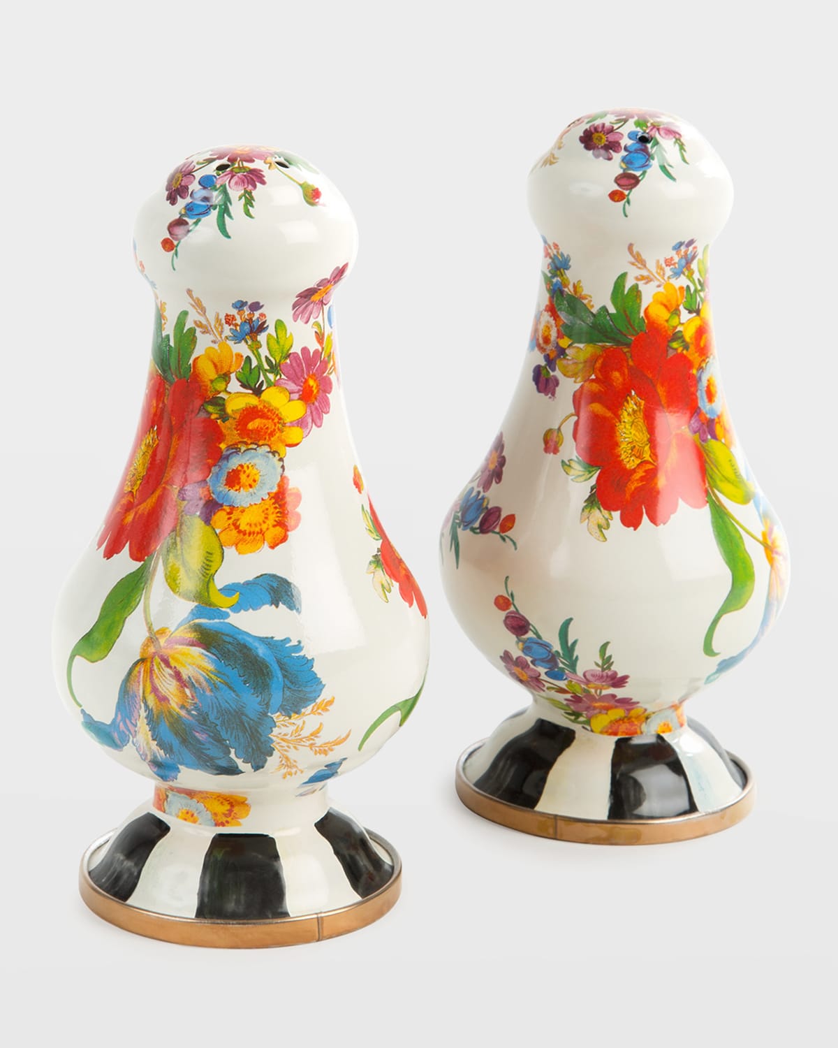 MACKENZIE-CHILDS FLOWER MARKET LARGE SALT & PEPPER SET