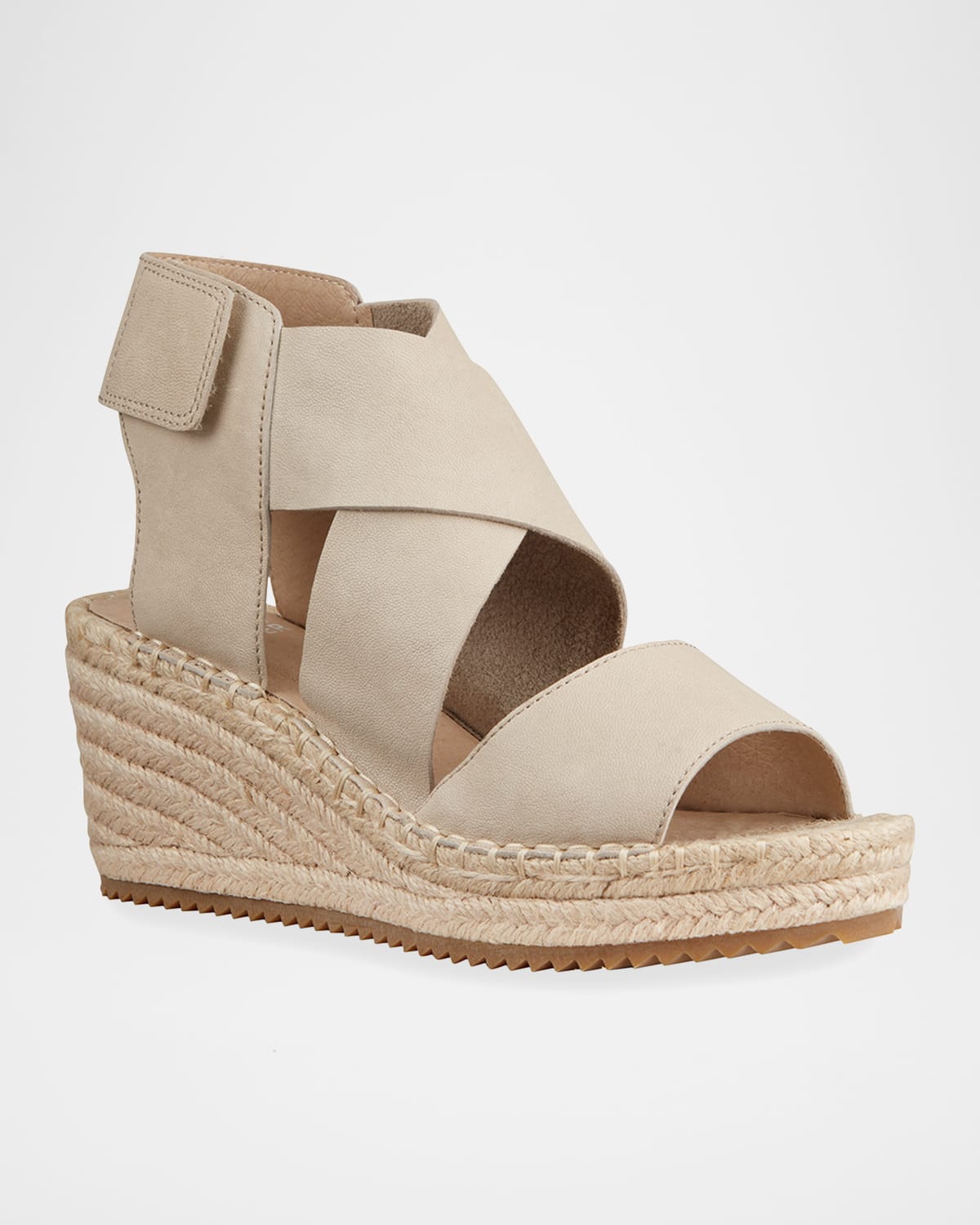 Eileen Fisher Willow Leather Espadrille Sandal In Bone