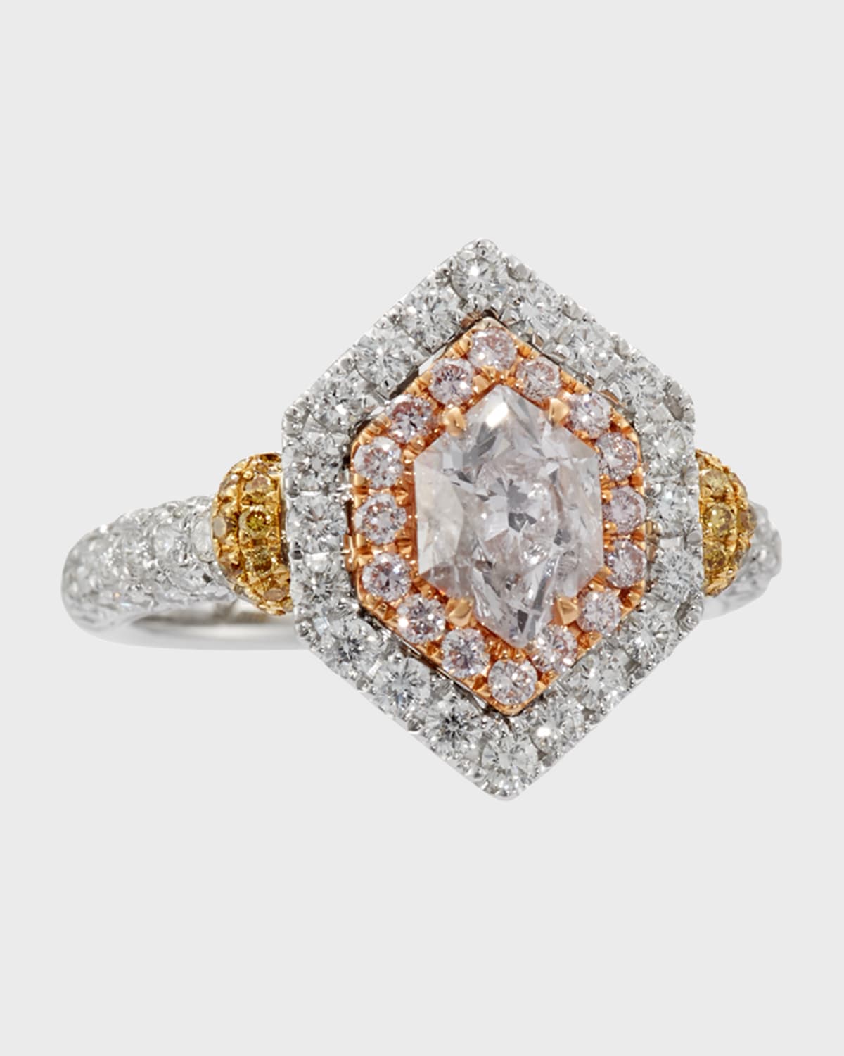 Alexander Laut Fancy-Cut Pink Diamond Ring in 18K Gold, Size 6