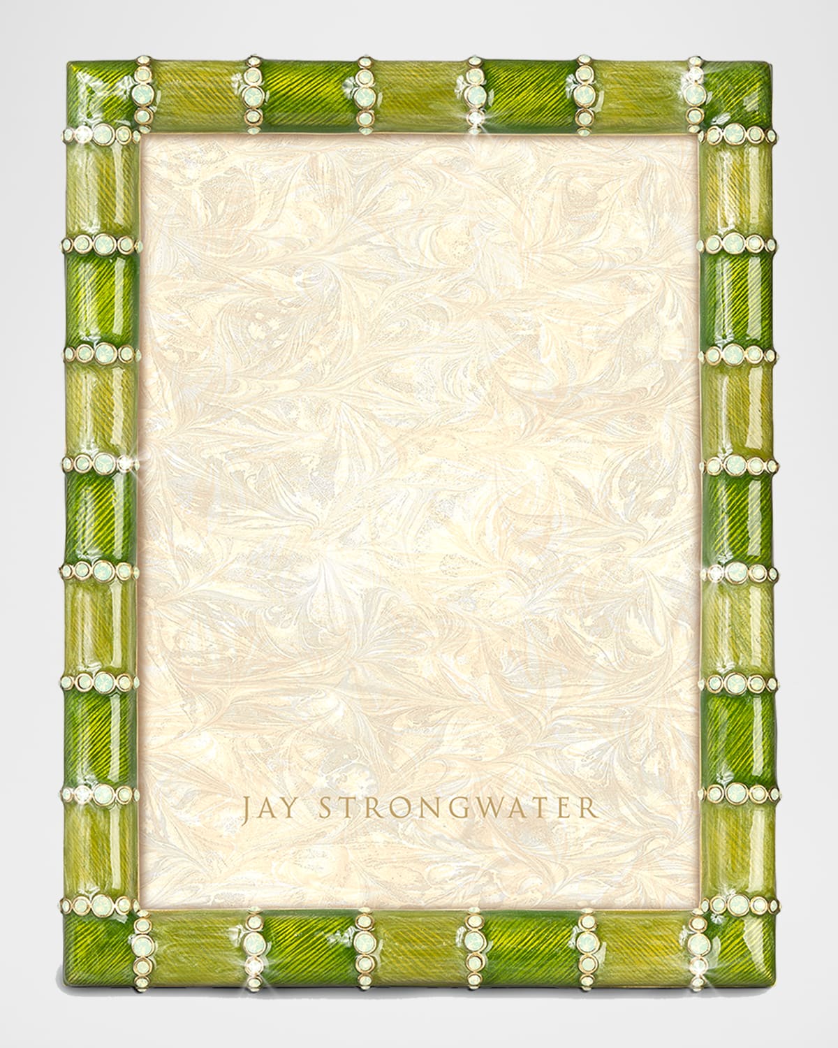 Jay Strongwater Striped 5" X 7" Picture Frame In Green