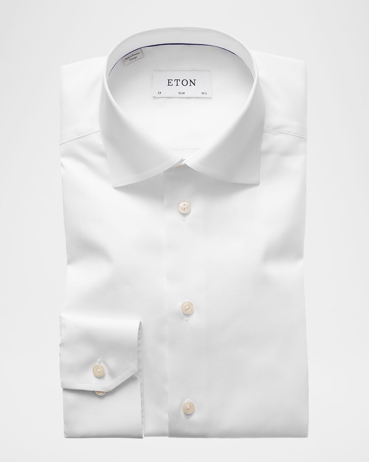 Eton Contemporary-fit Tonal Satin Striped Formal Shirt In White
