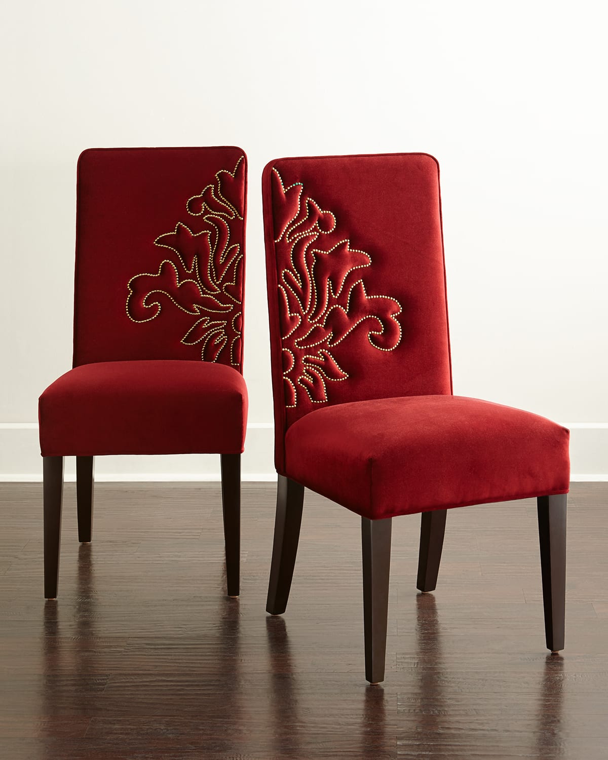 Haute House Miguel Dining Chairs, Coordinating Pair In Cranberry