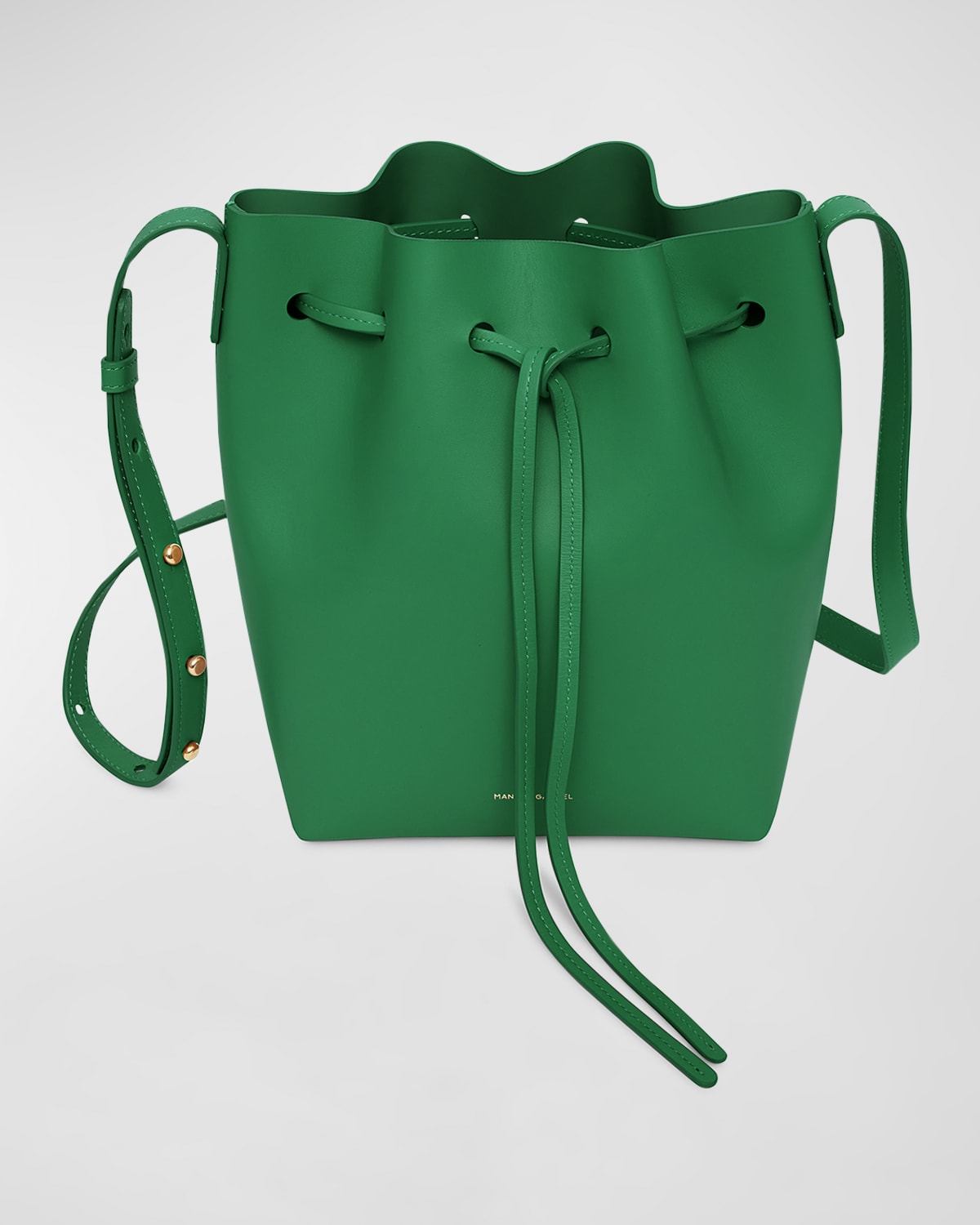Mansur Gavriel Mini Mini Bucket Bag In Leaf Embossed/warm Gold