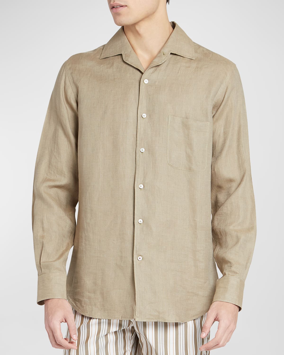 Loro Piana Arizona Linen Shirt In Neutrals