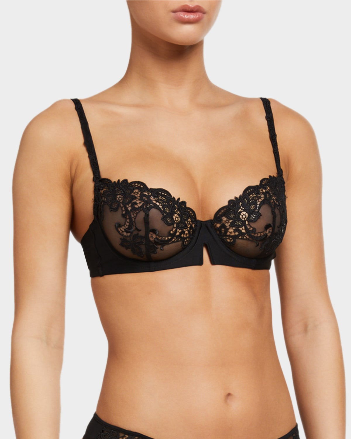 SAGA Demi Bra in Solid Black