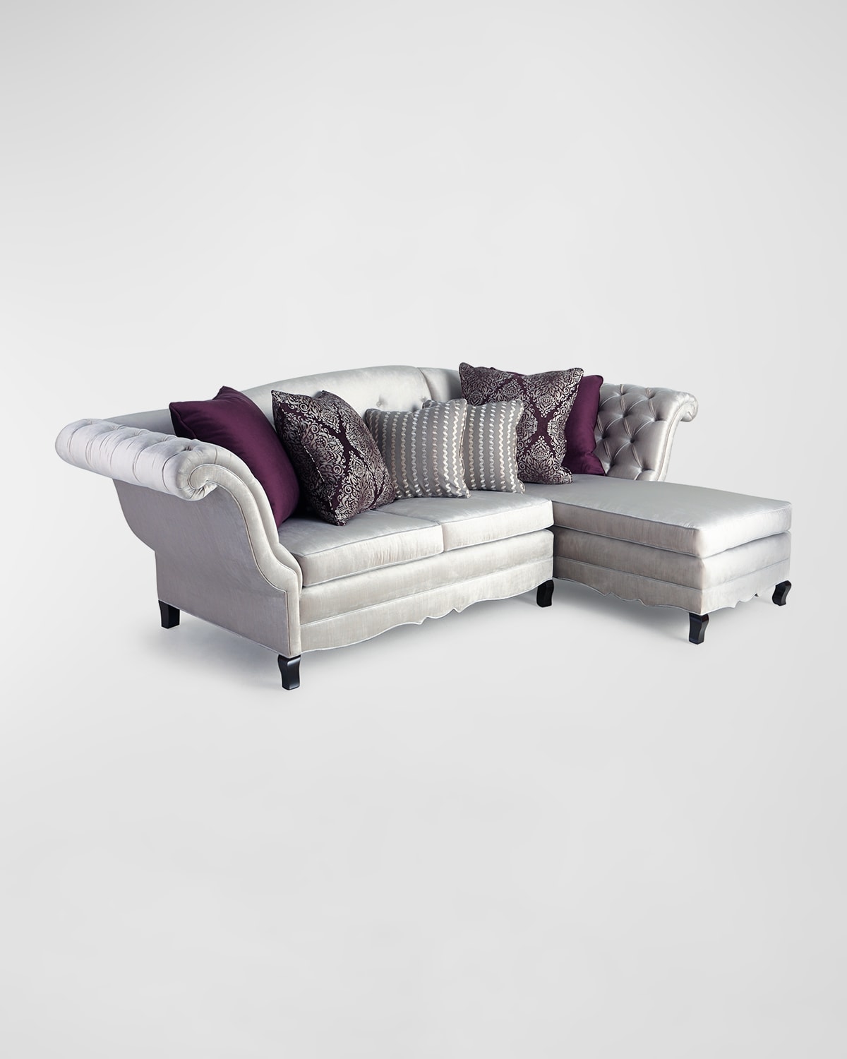 Haute House Duncan Sectional Sofa In Silver