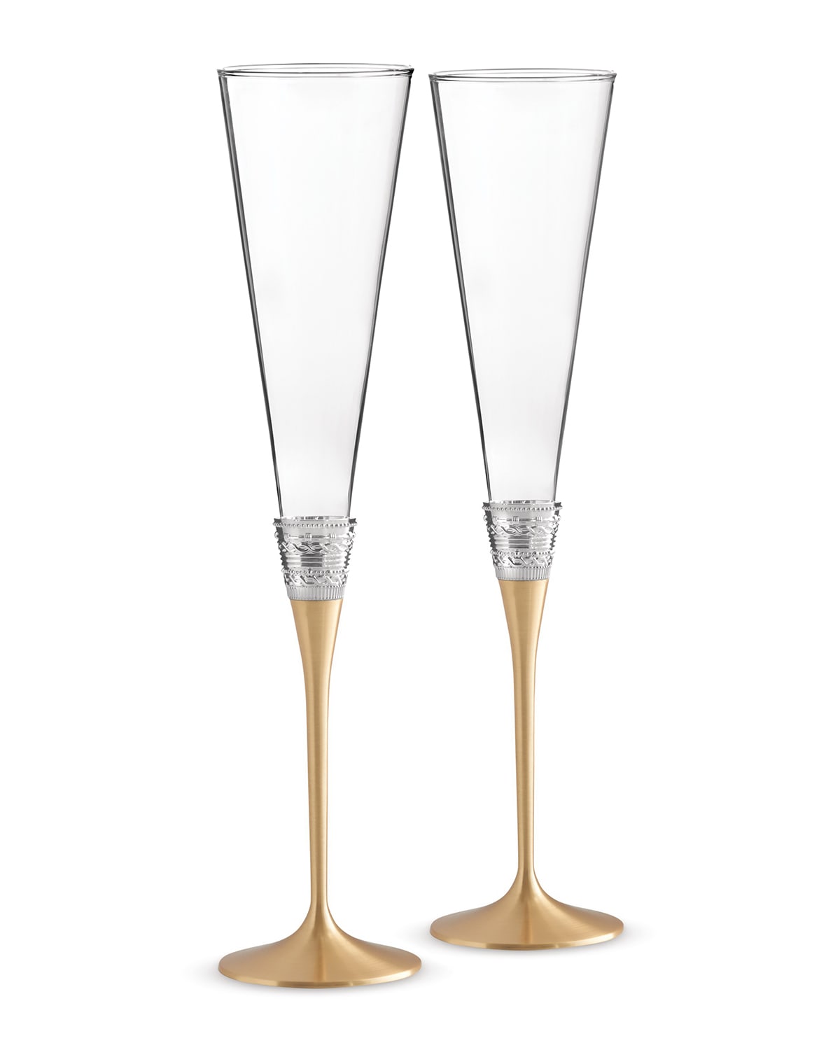 Vera Wang Golden With Love Toasting Flutes, Set Of 2