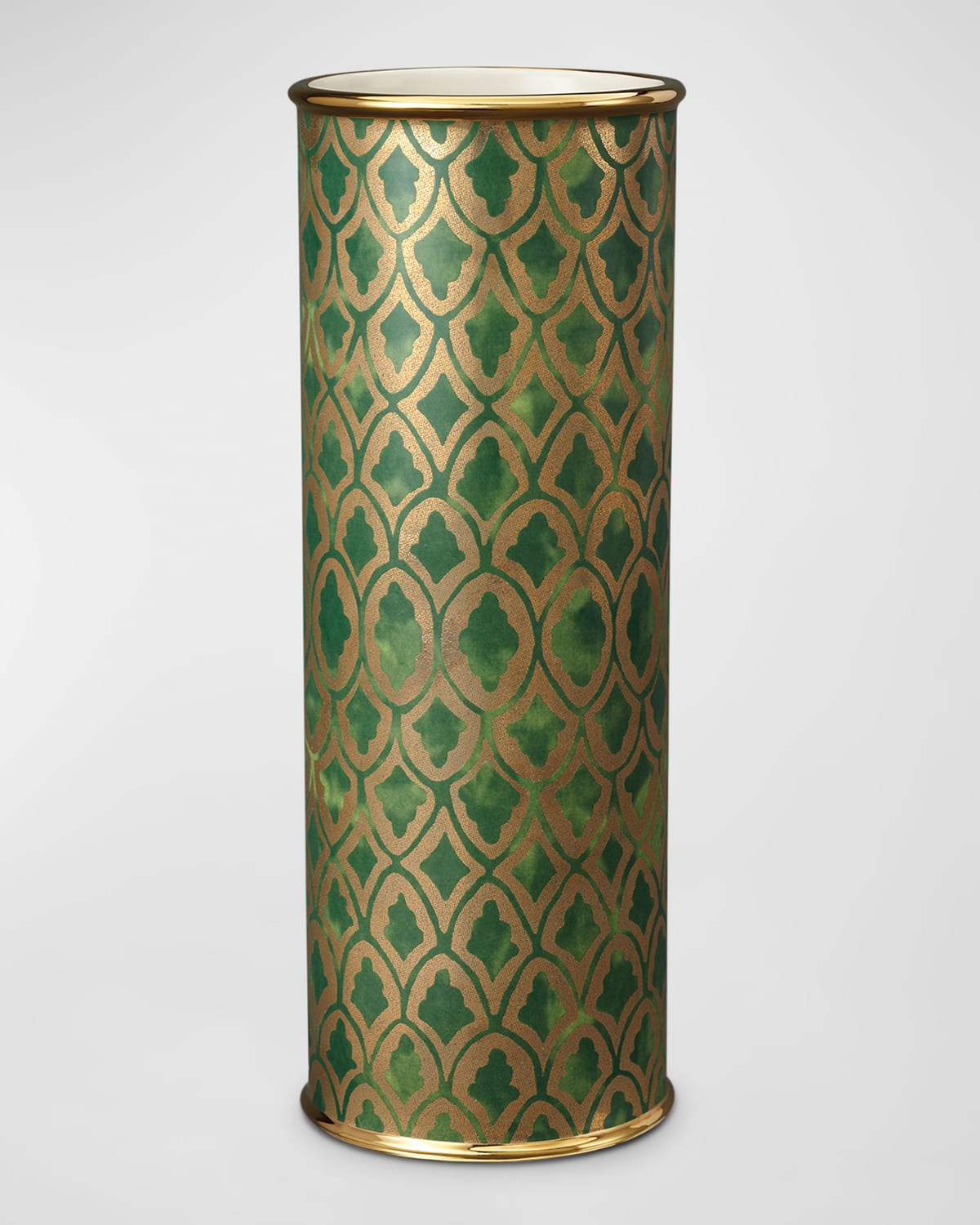 L'objet X Fortuny Peruviano Large Vase, 12" In Green