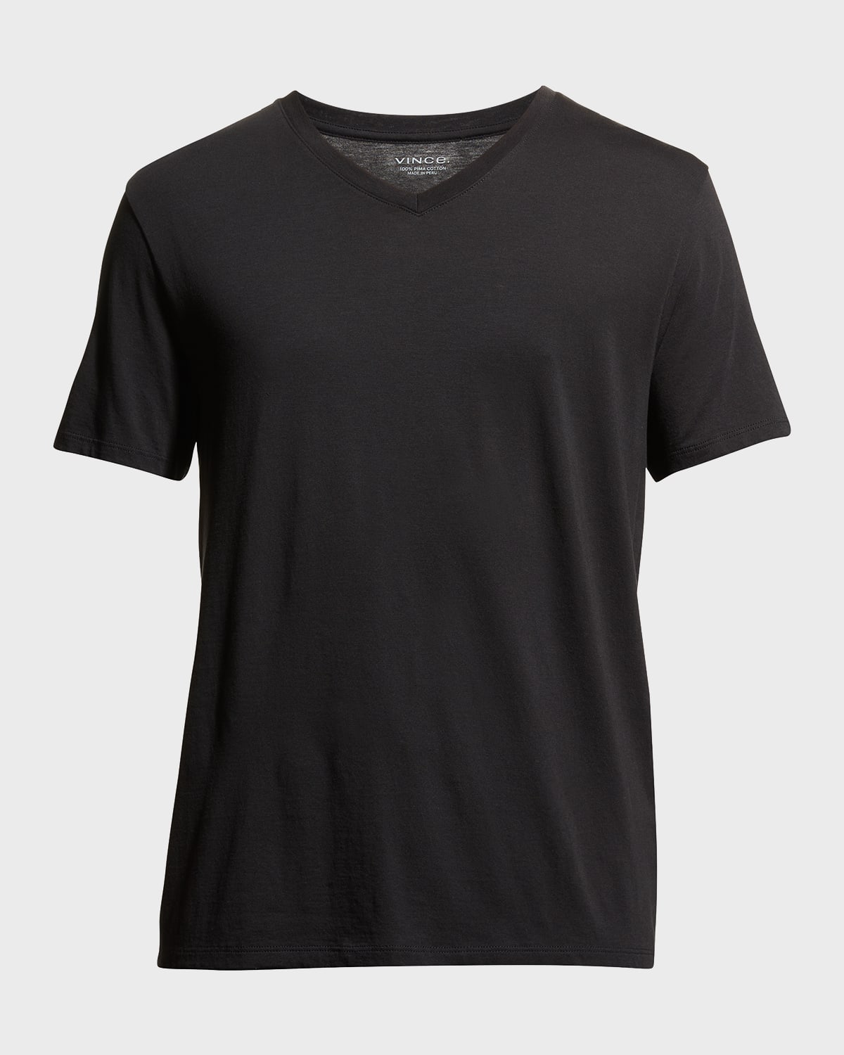 Vince Regular Fit Garment Dyed V-neck T-shirt In Black
