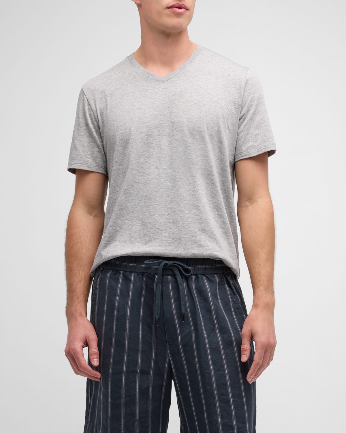 Shop Vince Short-sleeve V-neck Jersey T-shirt, Gray In Heather Steel