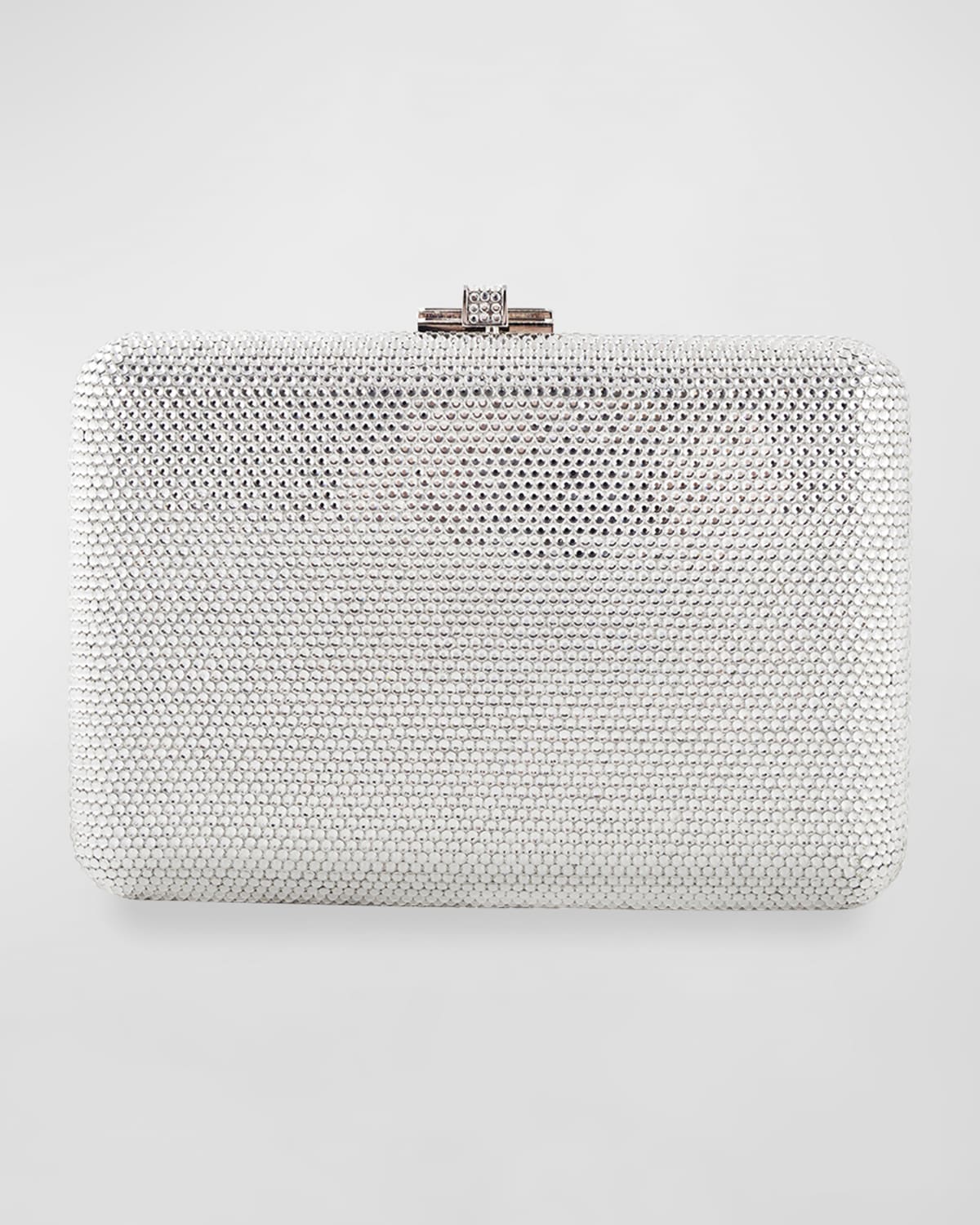 JUDITH LEIBER SLIM SLIDE CRYSTAL EVENING CLUTCH BAG